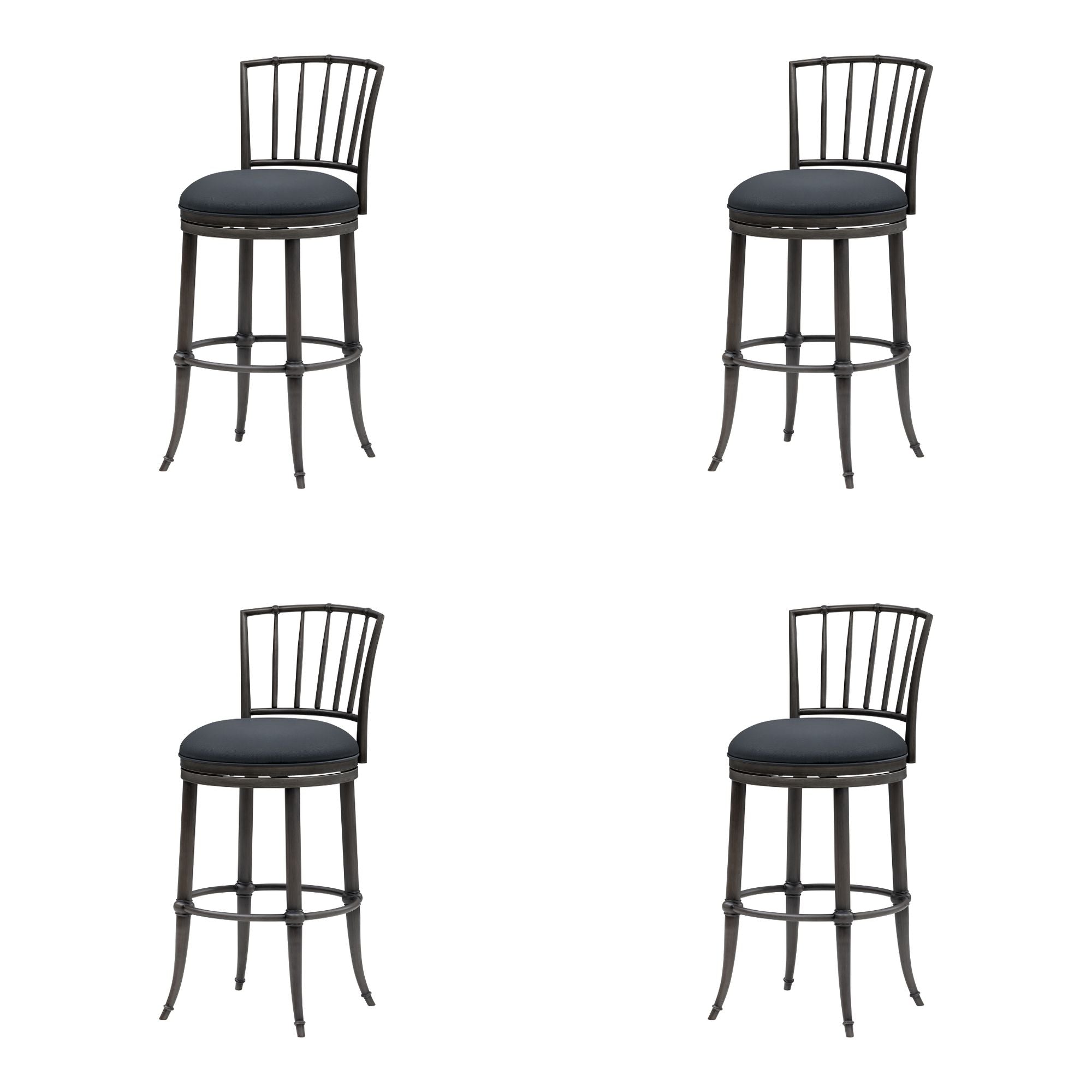 Vince - Commercial Grade Steel Frame Faux Leather Upholstered Swivel Bar Height Barstool