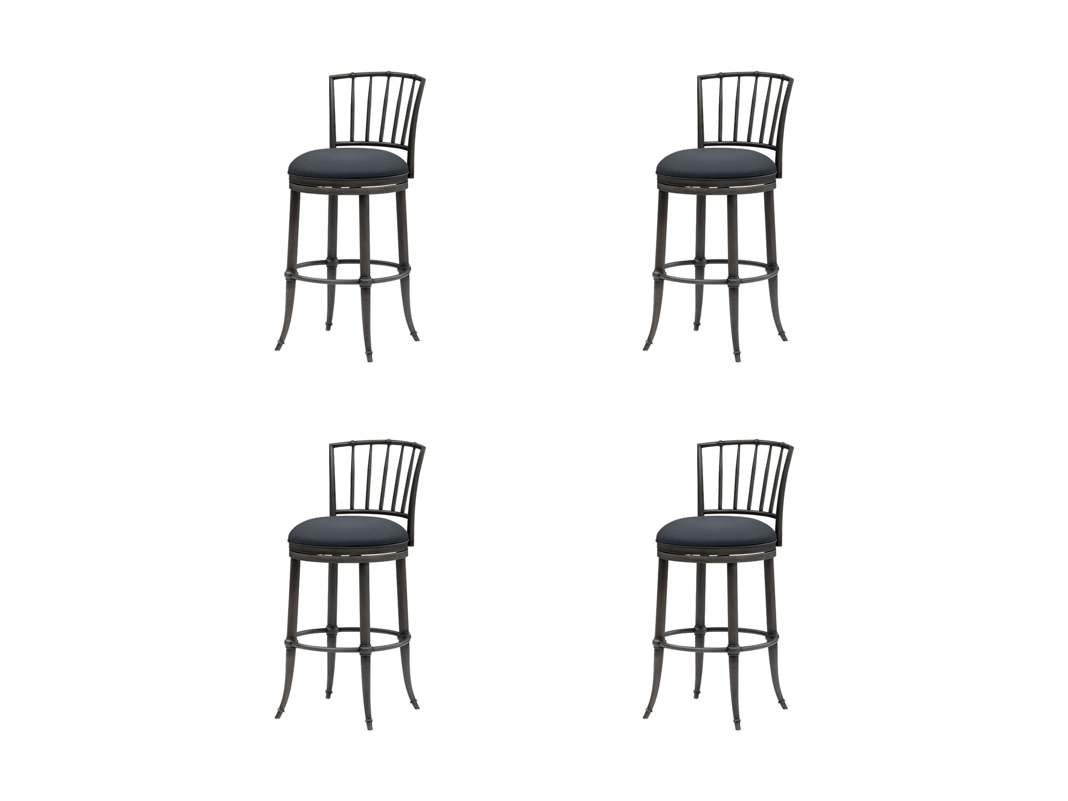Vince - Commercial Grade Steel Frame Faux Leather Upholstered Swivel Bar Height Barstool