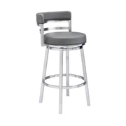 Titana - Swivel Faux Leather And Brushed Stainless Steel Bar Stool
