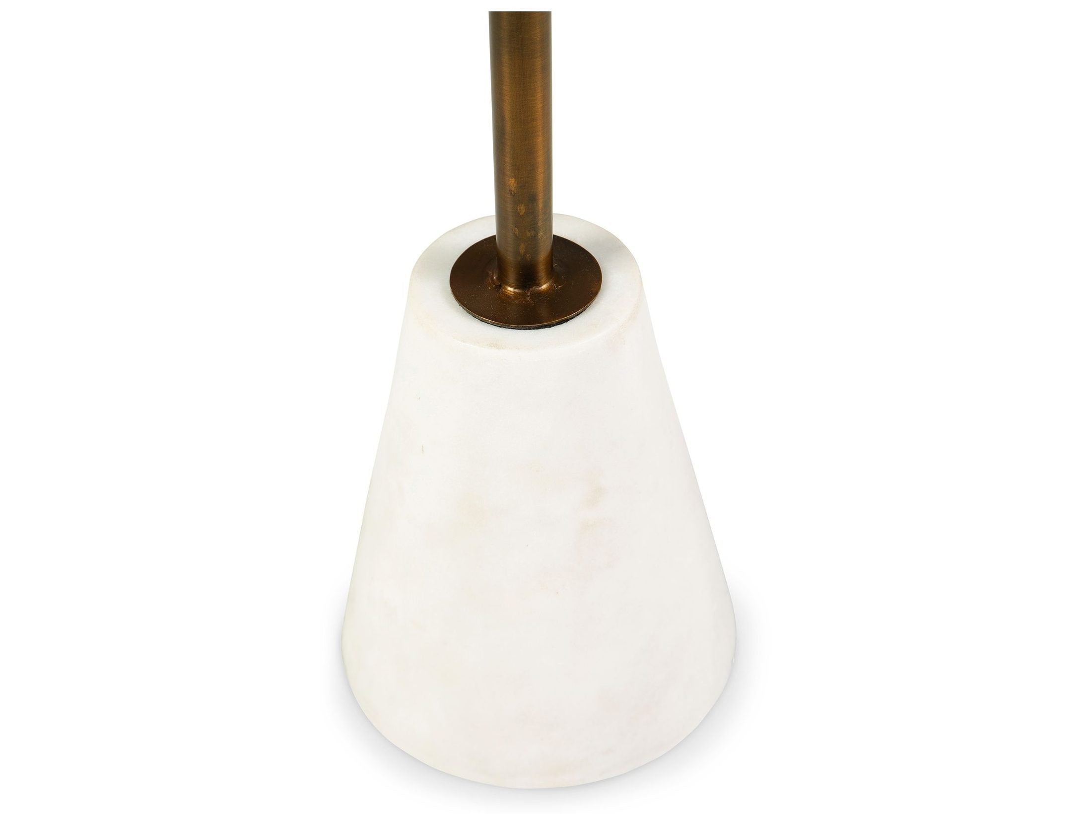Caramont - Accent Table with White Base - Black / White / Gold Finish