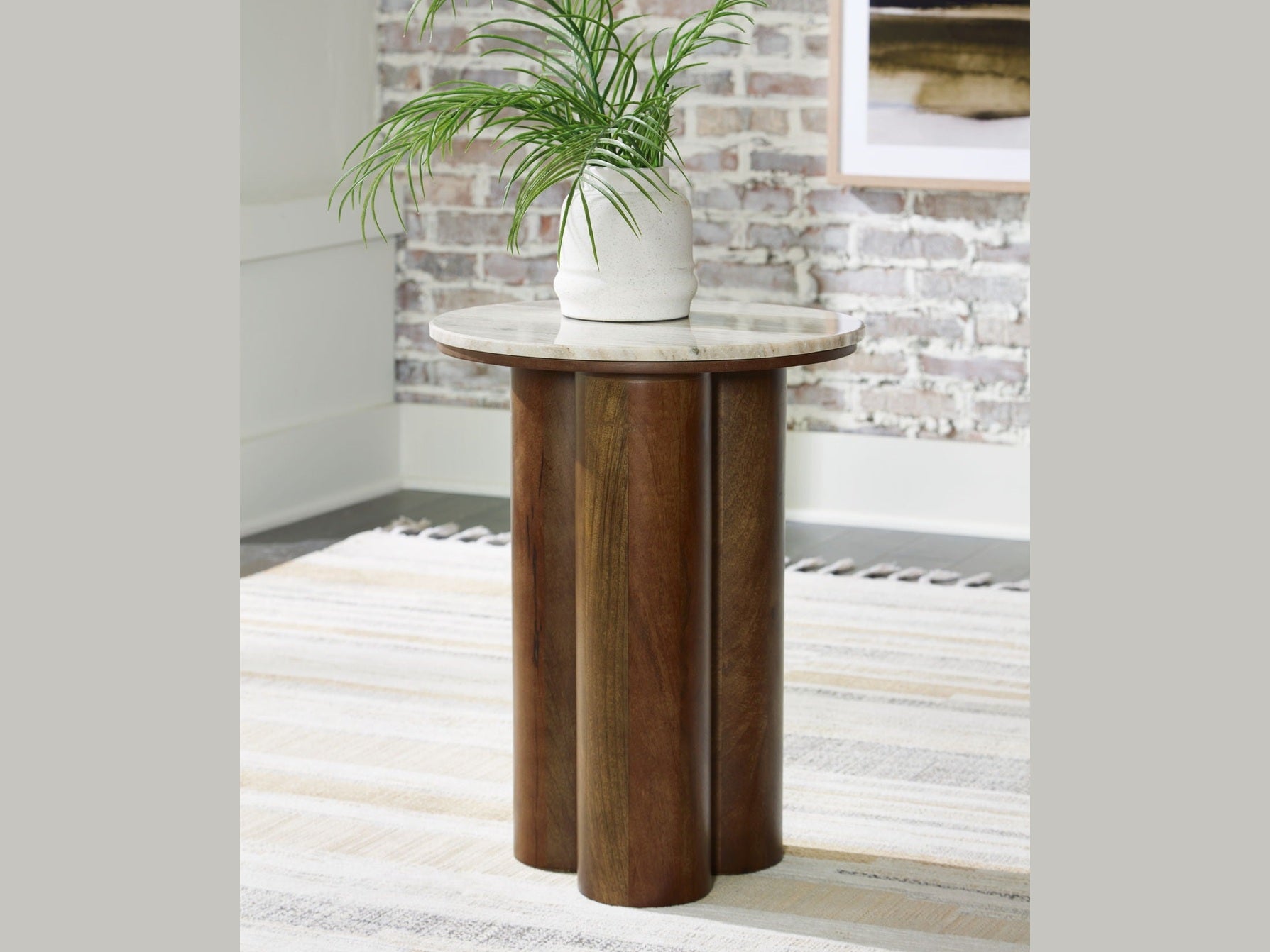 Henfield - Accent Table - Beige / Brown