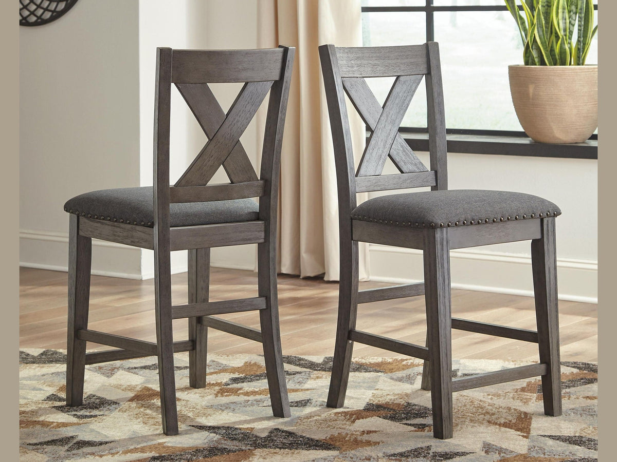 Caitbrook - Upholstered Barstool (Set of 2) - Gray