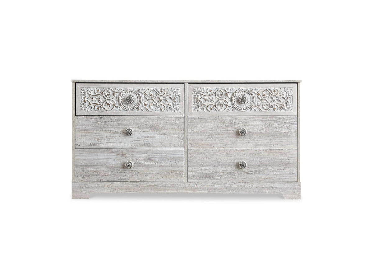 Paxberry - Six Drawer Dresser - Weatherworn - Whitewash