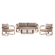Baja - 4-Piece Outdoor Conversation Set With Cushions - Brown Eucalyptus