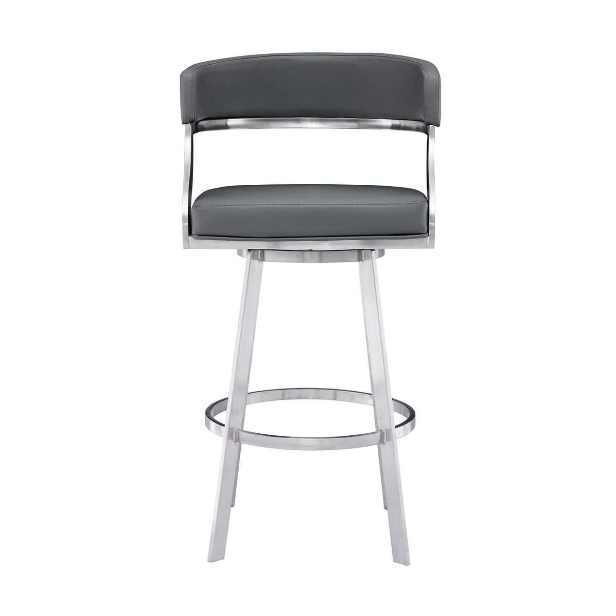 Saturn - Bar Height Bar Stool - Brushed Stainless Steel