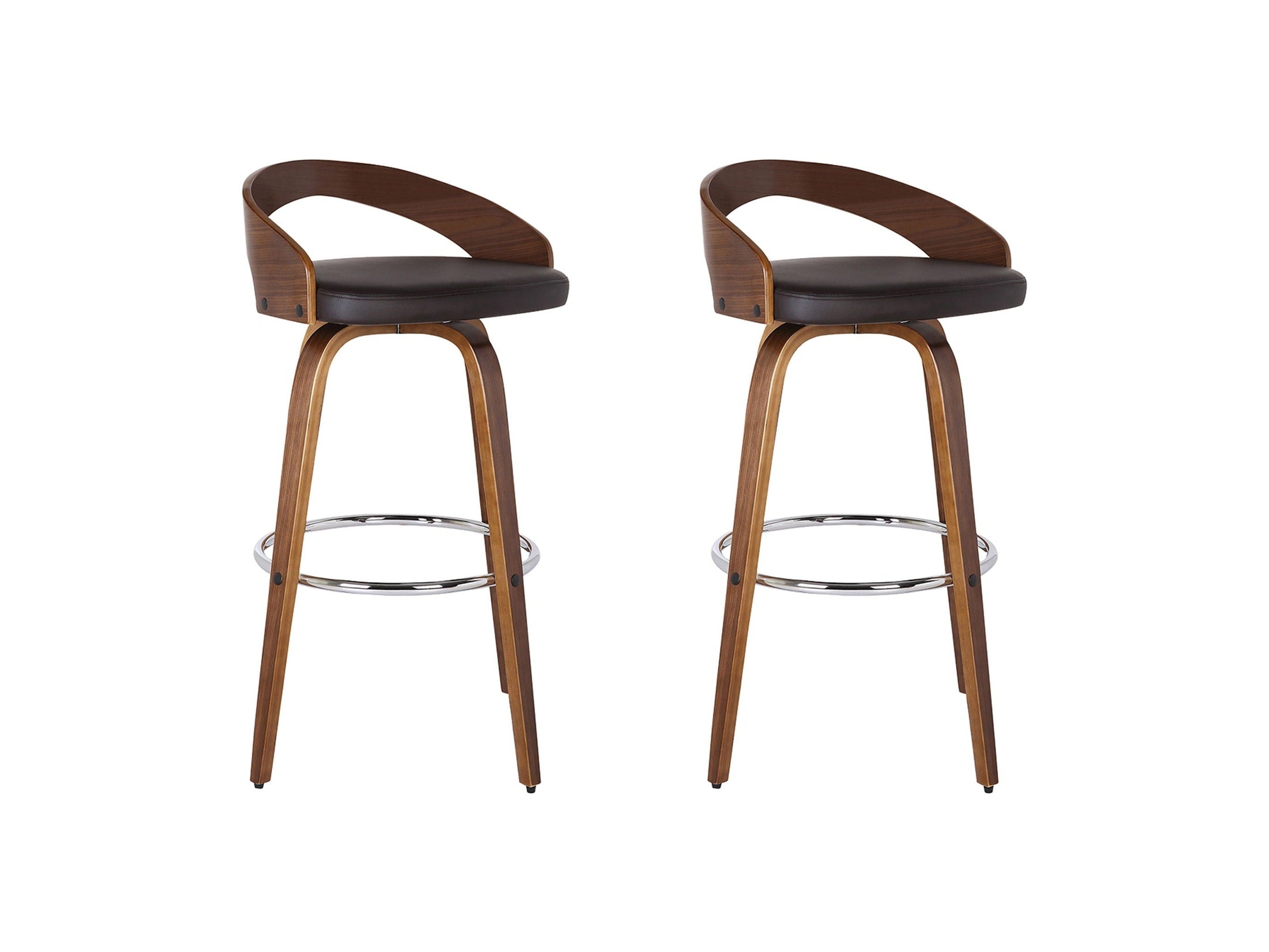 Sonia - 26" Counter Height Swivel Bar Stool - Walnut Wood