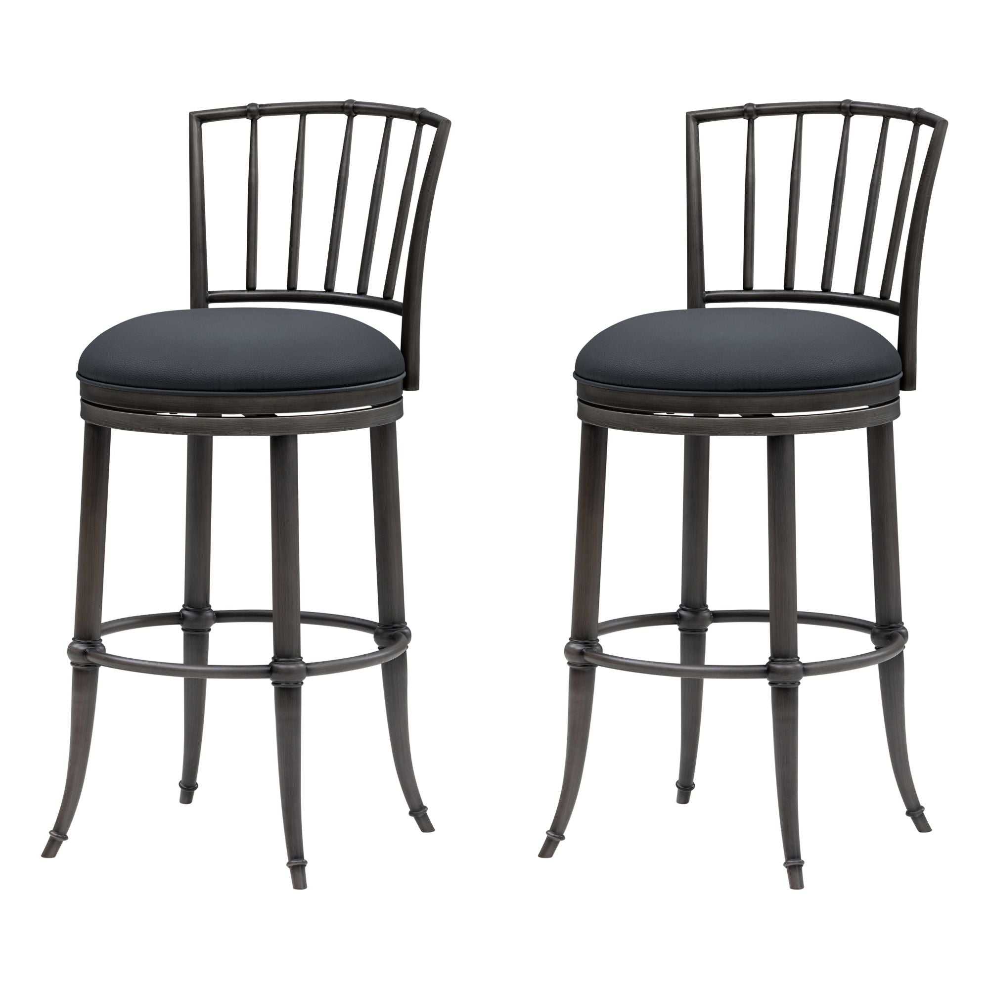 Vince - Commercial Grade Steel Frame Faux Leather Upholstered Swivel Bar Height Barstool