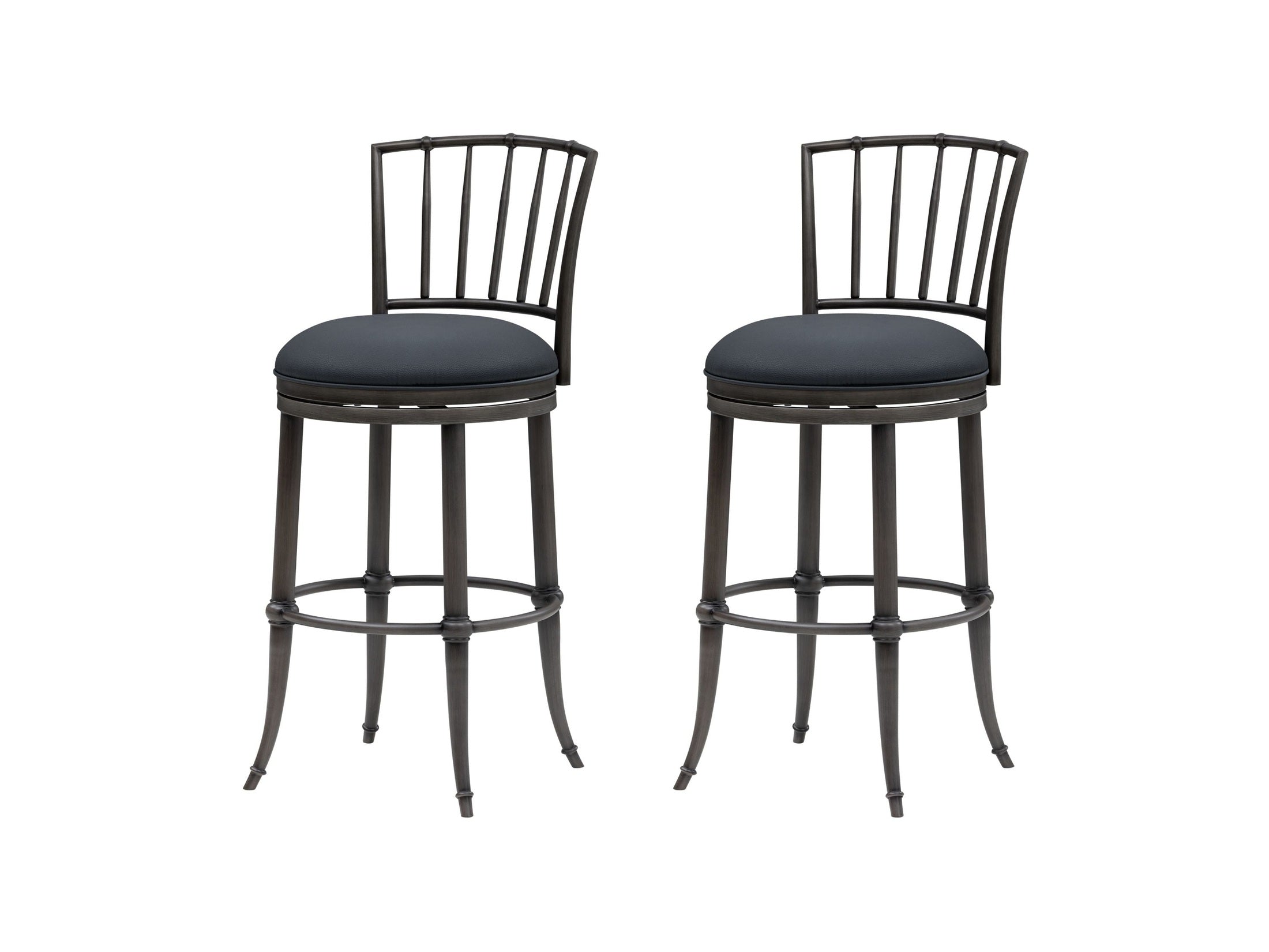 Vince - Commercial Grade Steel Frame Faux Leather Upholstered Swivel Bar Height Barstool