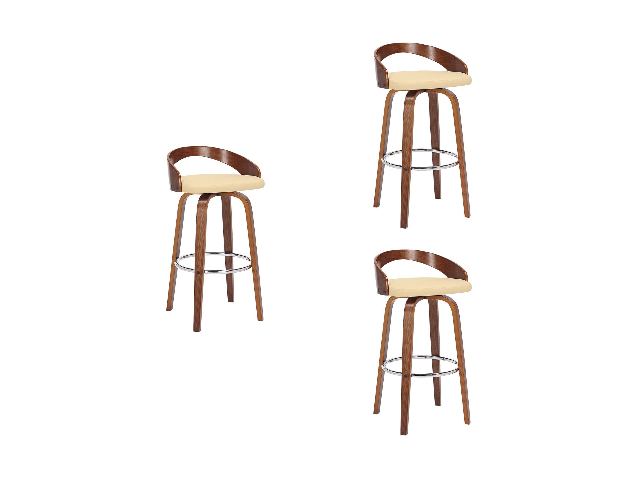 Sonia - 30" Bar Height Swivel Bar Stool - Walnut Wood