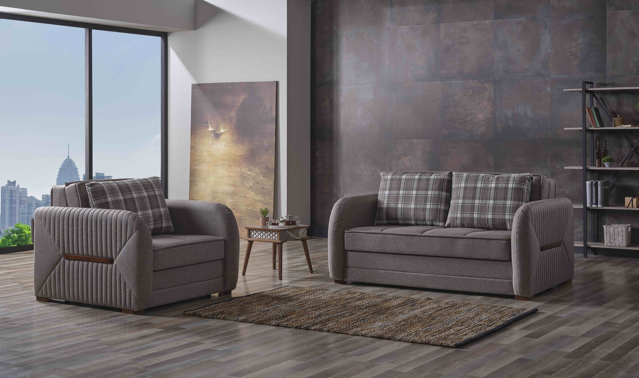 Ottomanson Speedy - Upholstered Convertible Armchair With Storage