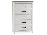 Kerisden - Five Drawer Chest - White / Brown