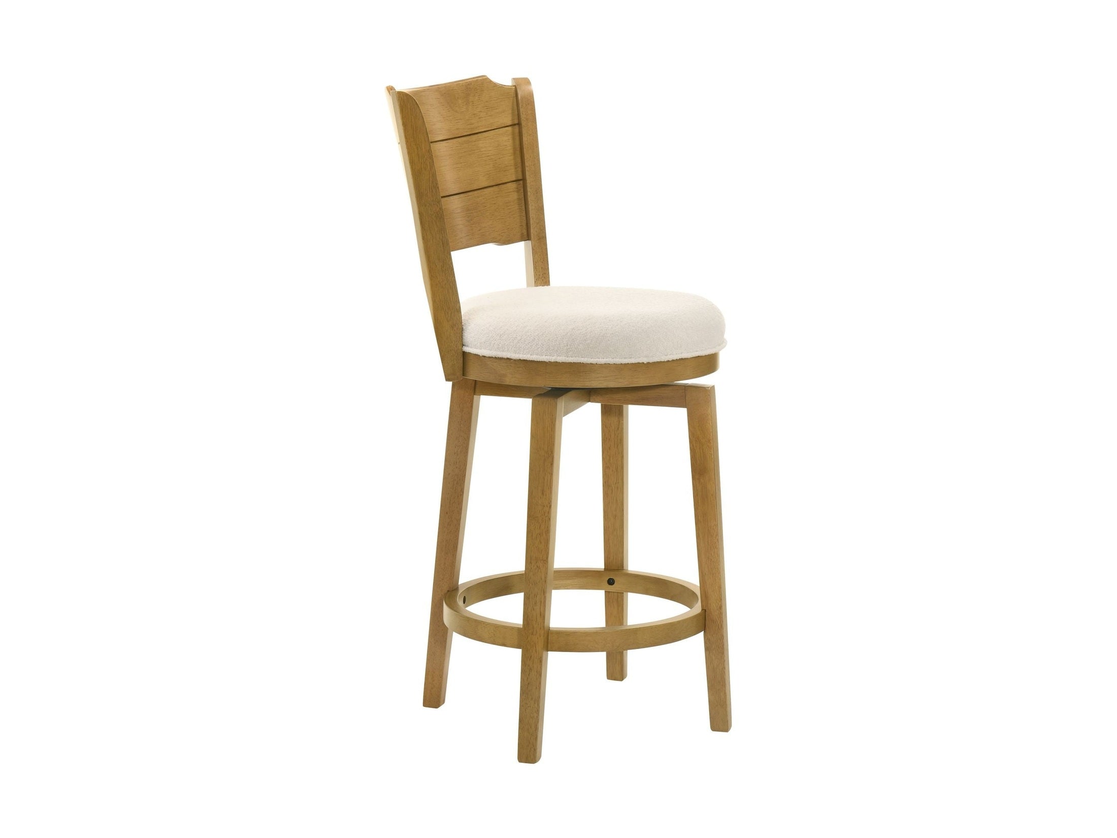 Winsley - Coastal Modern Swivel Wood Counter Height Kitchen Bar Stool