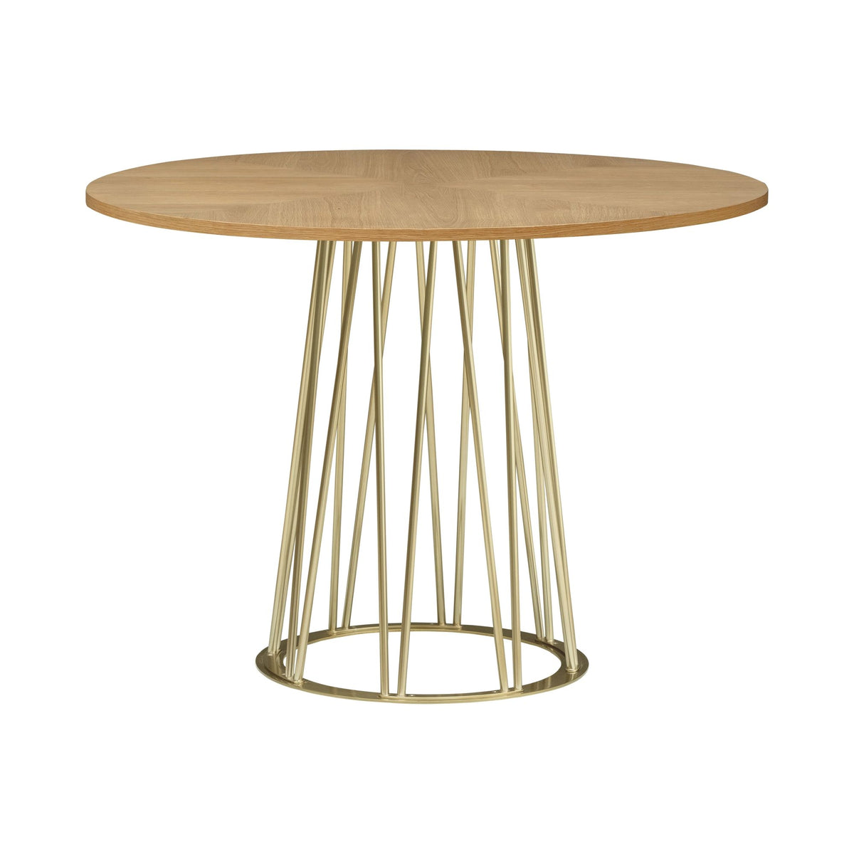 Santorini - Mid-Century Round Wood 48" Pedestal Base Dining Table Seats Up To 4 - Light Cashew / Natural