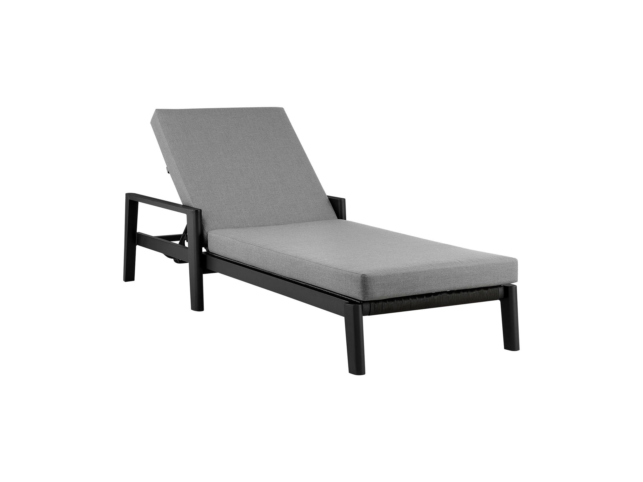 Cayman - Outdoor Patio Adjustable Chaise Lounge Chair With Cushions - Gray