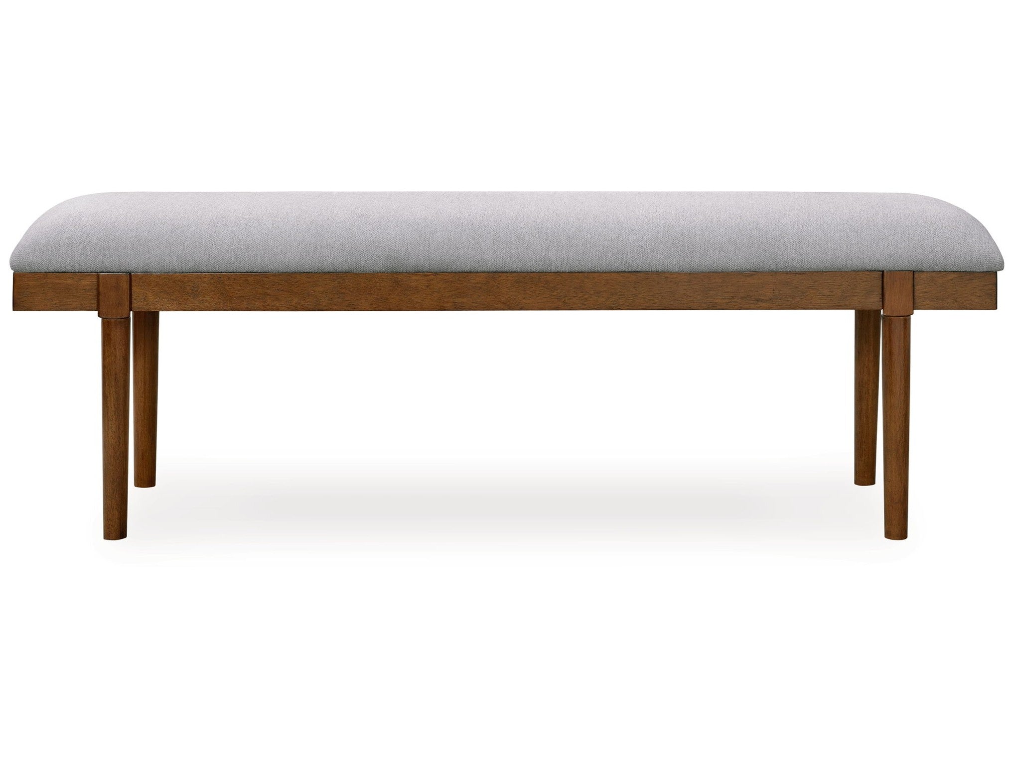 Lyncott - Large Upholstered Dining Room Bench - Gray / Brown