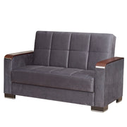 Ottomanson Armada X - Upholstered Convertible Wood Trimmed Loveseat With Storage - Microfiber