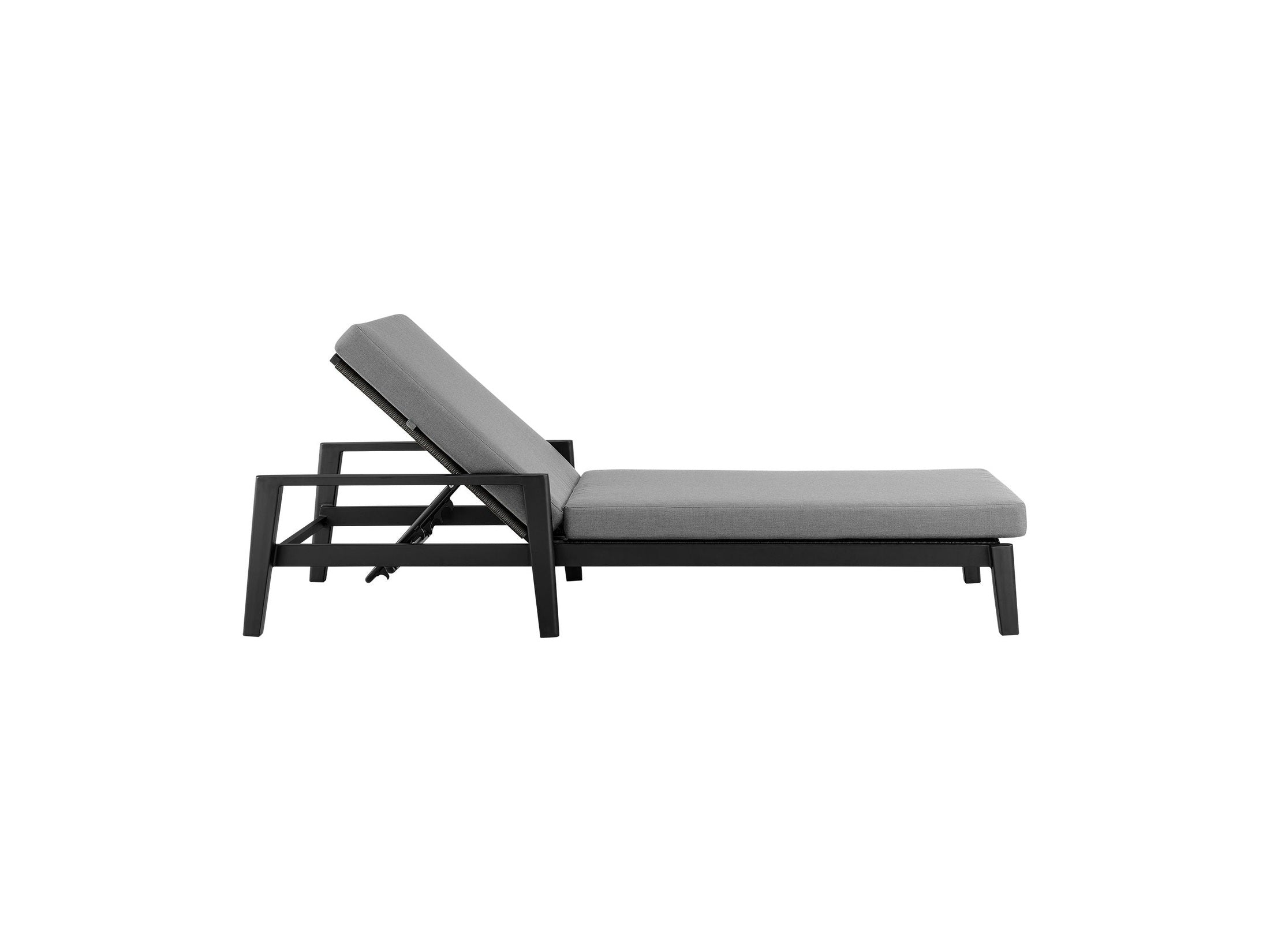 Cayman - Outdoor Patio Adjustable Chaise Lounge Chair With Cushions - Gray