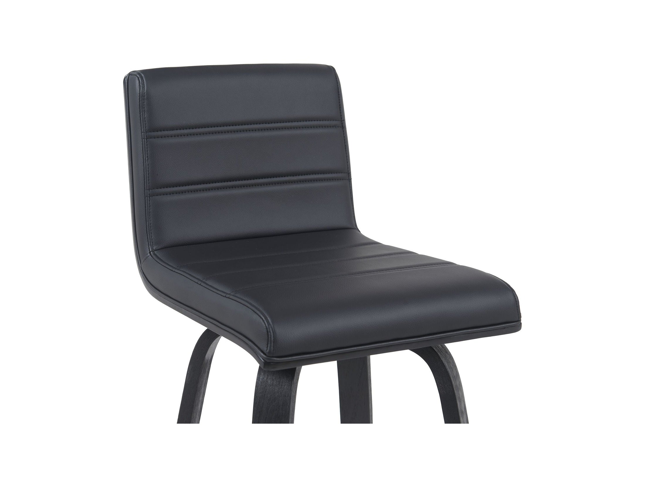 Vienna - Modern Swivel Bar Height Stool - Black Brushed Wood Frame