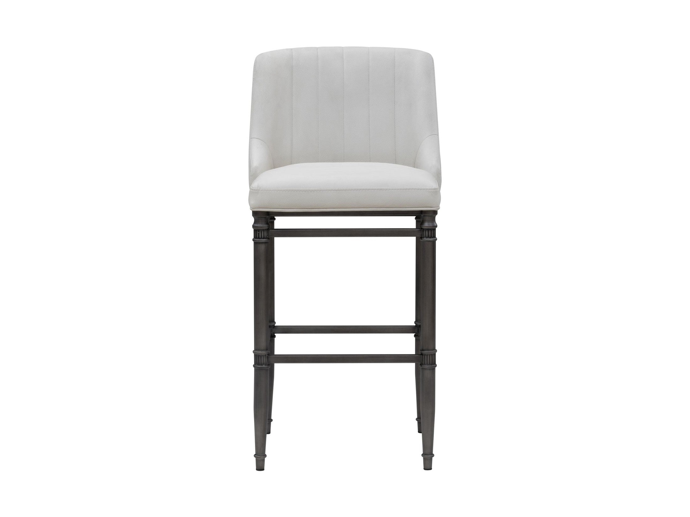 Marvin - Steel Frame Faux Leather Upholstered Bar Height Barstool