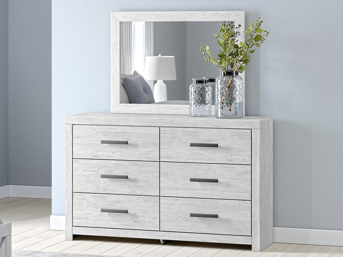 Cayboni - Dresser And Mirror - Whitewash