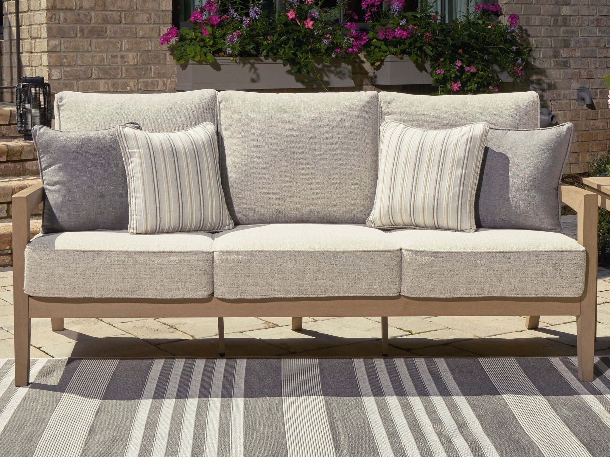 Hallow Creek - Sofa With Cushion - Driftwood