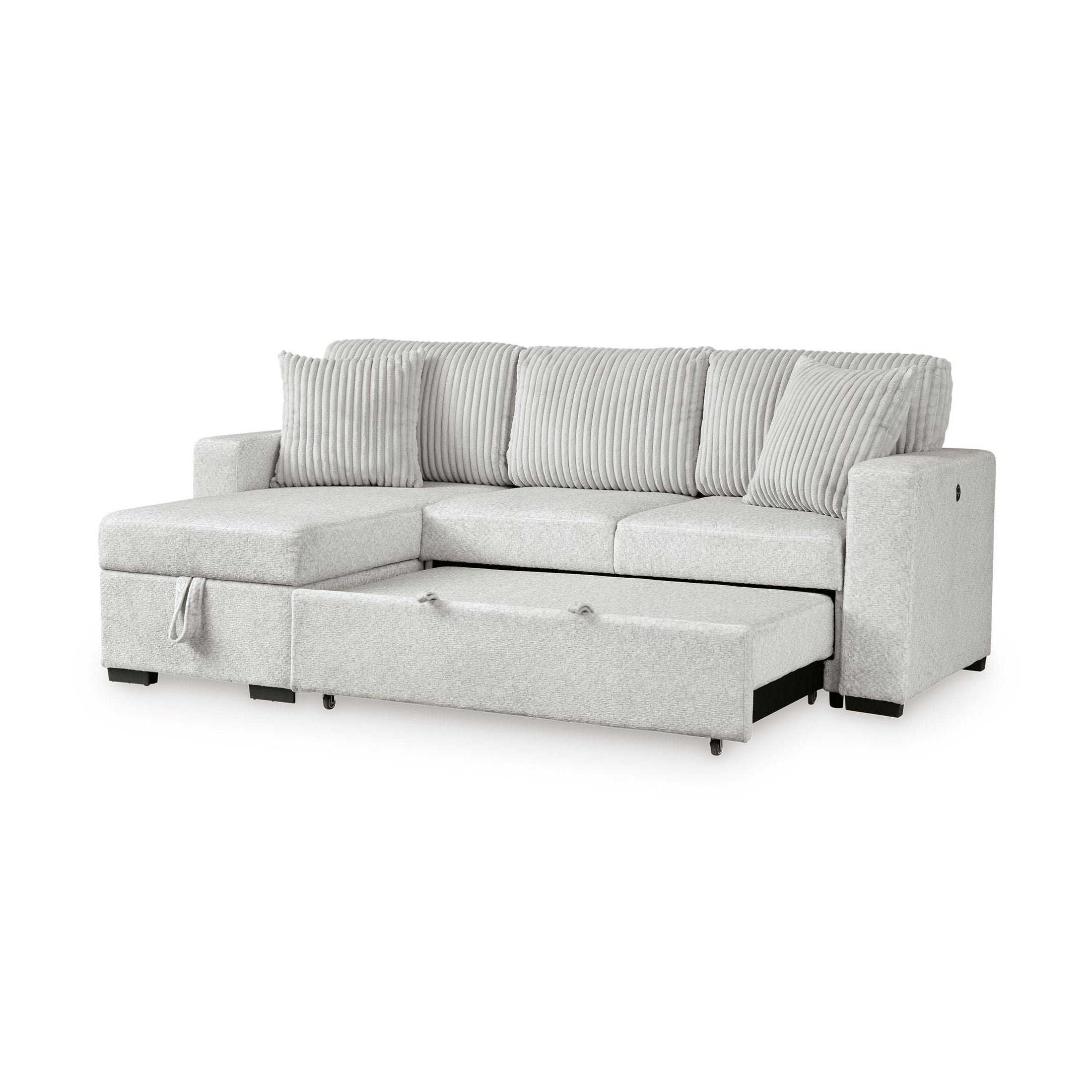 Wohlen - 2-Piece Sectional With Pop Up Sleeper And LAF Corner Chaise - Alloy