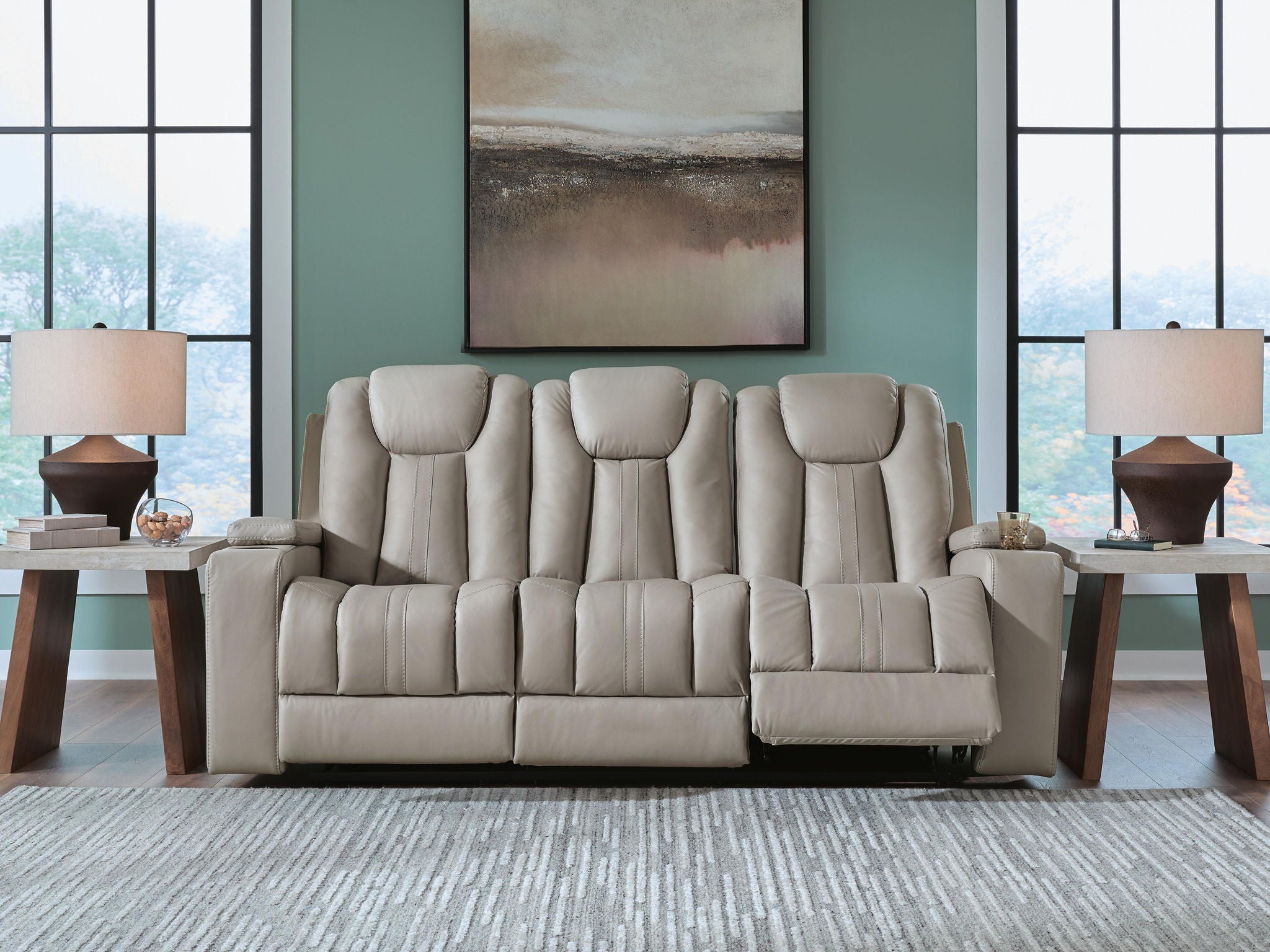 Next Move - Reclining Sofa With Drop Down Table - Coin