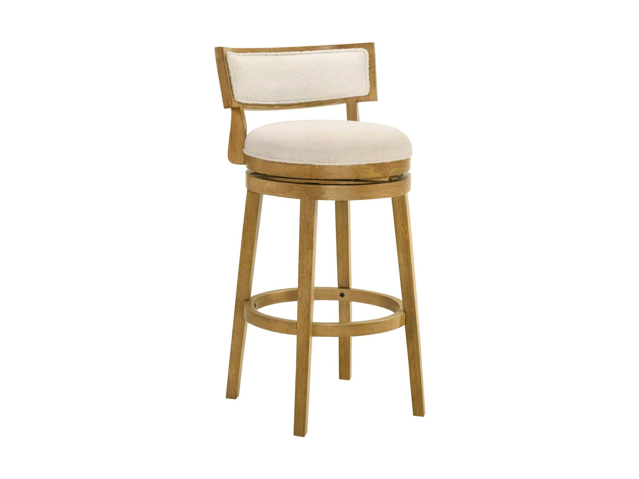 Noely - Modern Farmhouse Swivel Wood Bar Height Kitchen Bar Stool