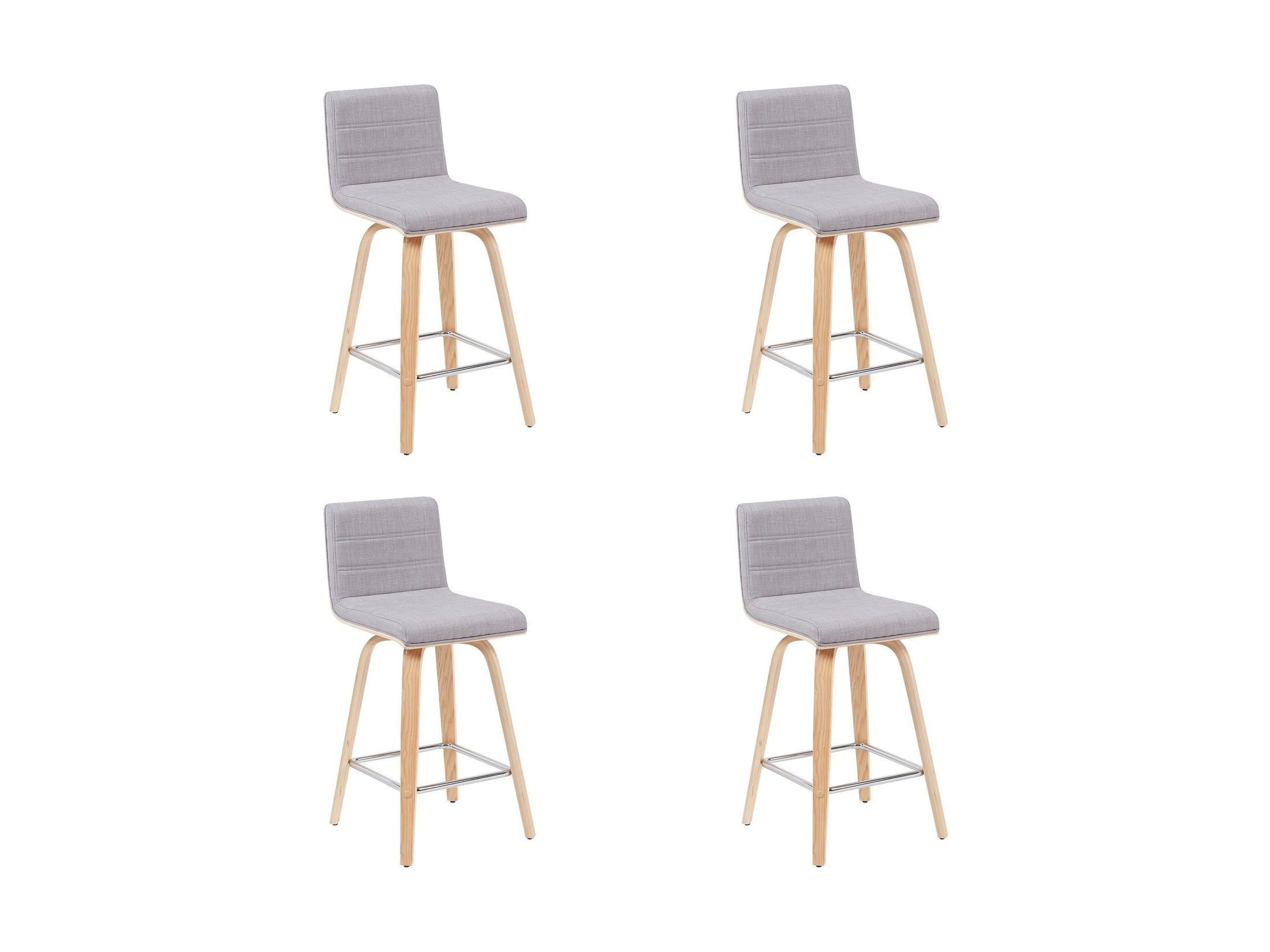 Vienna - Modern Counter Height Swivel Bar Stool - Patterned Oak Wood Frame