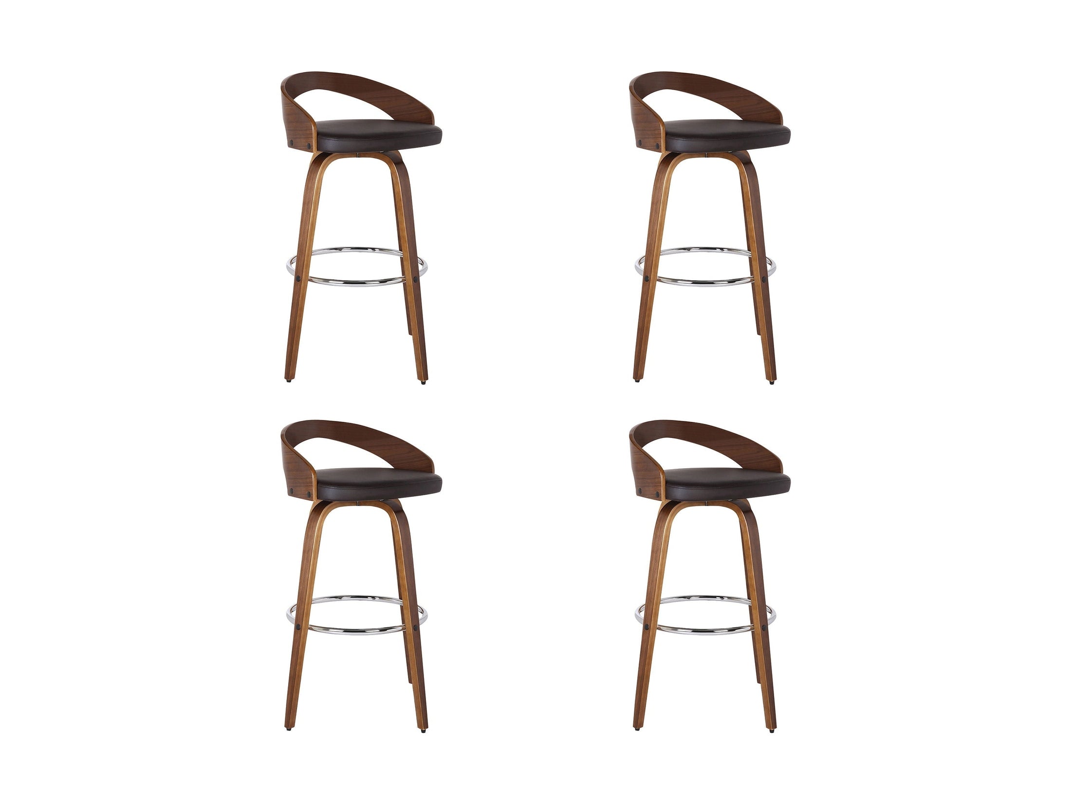 Sonia - 26" Counter Height Swivel Bar Stool - Walnut Wood