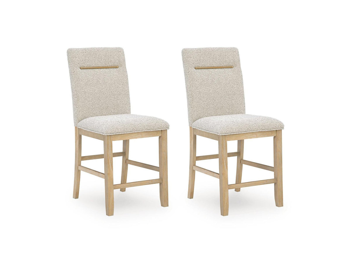 Lasinger - Upholstered Barstool (Set of 2) - Light Brown