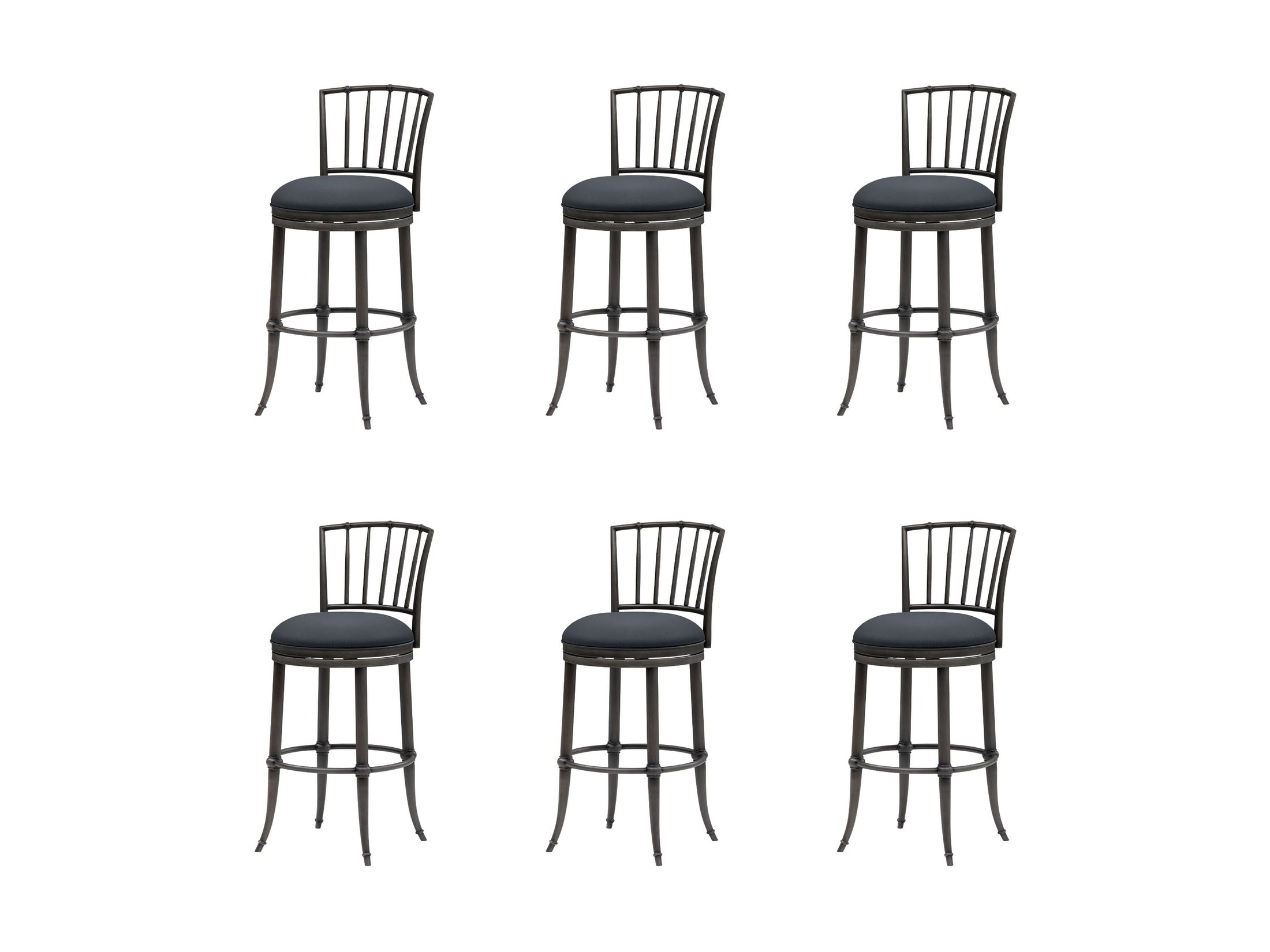 Vince - Commercial Grade Steel Frame Faux Leather Upholstered Swivel Bar Height Barstool