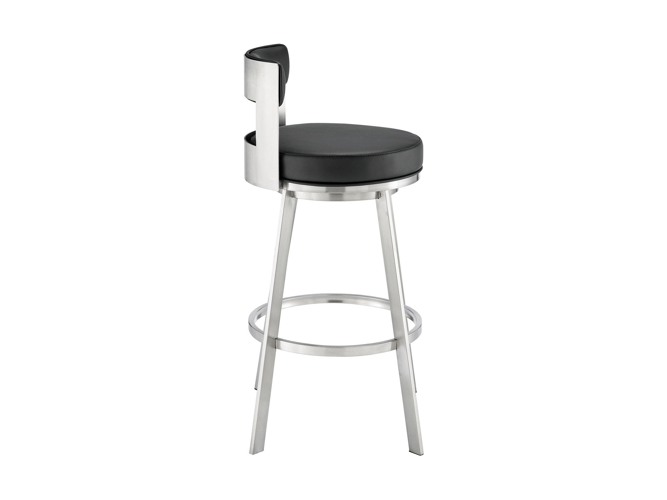 Flynn - Swivel Bar Stool - Brushed Steel