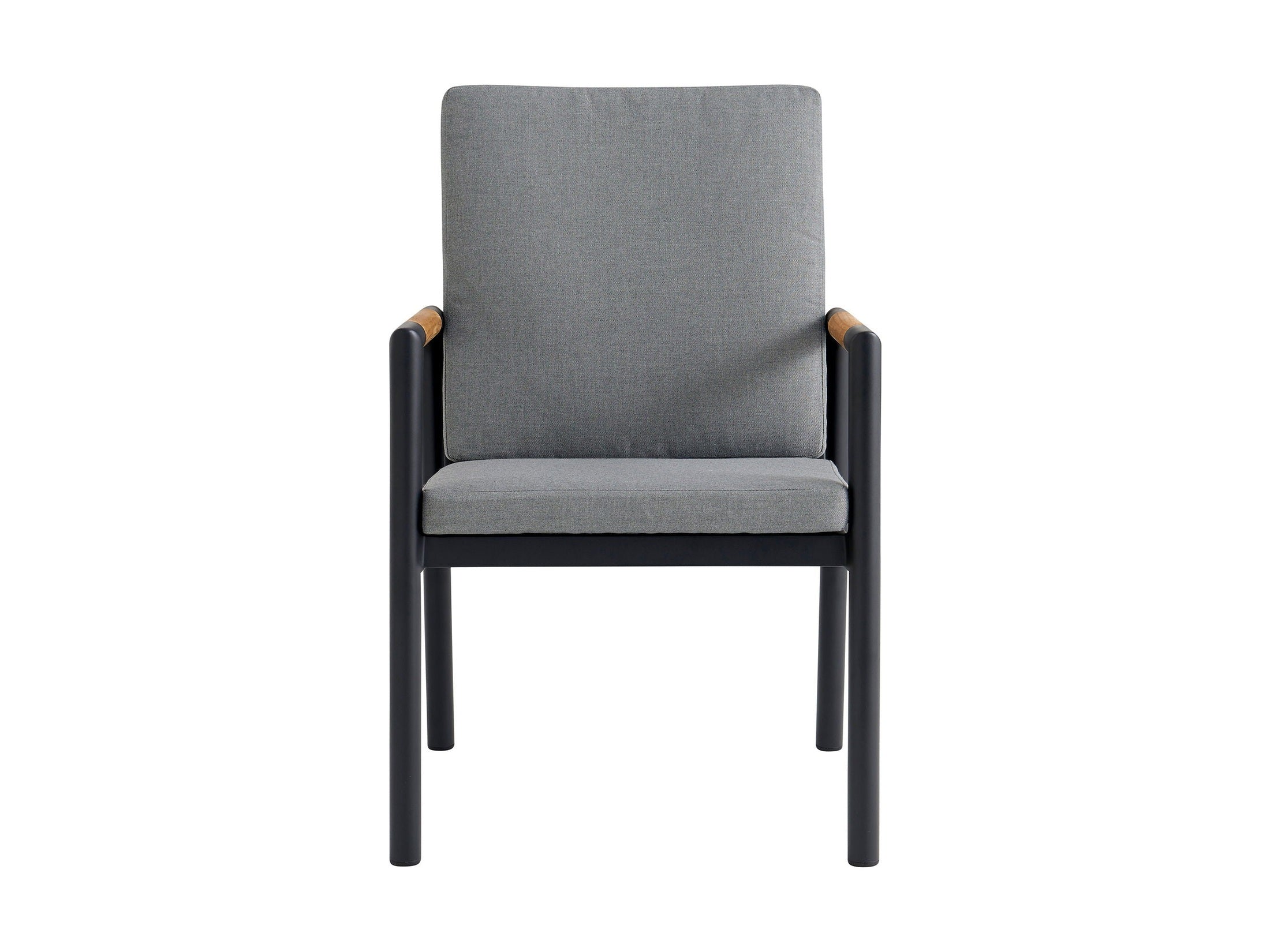 Crown - Outdoor Dining Chair (Set of 2) - Black / Teak