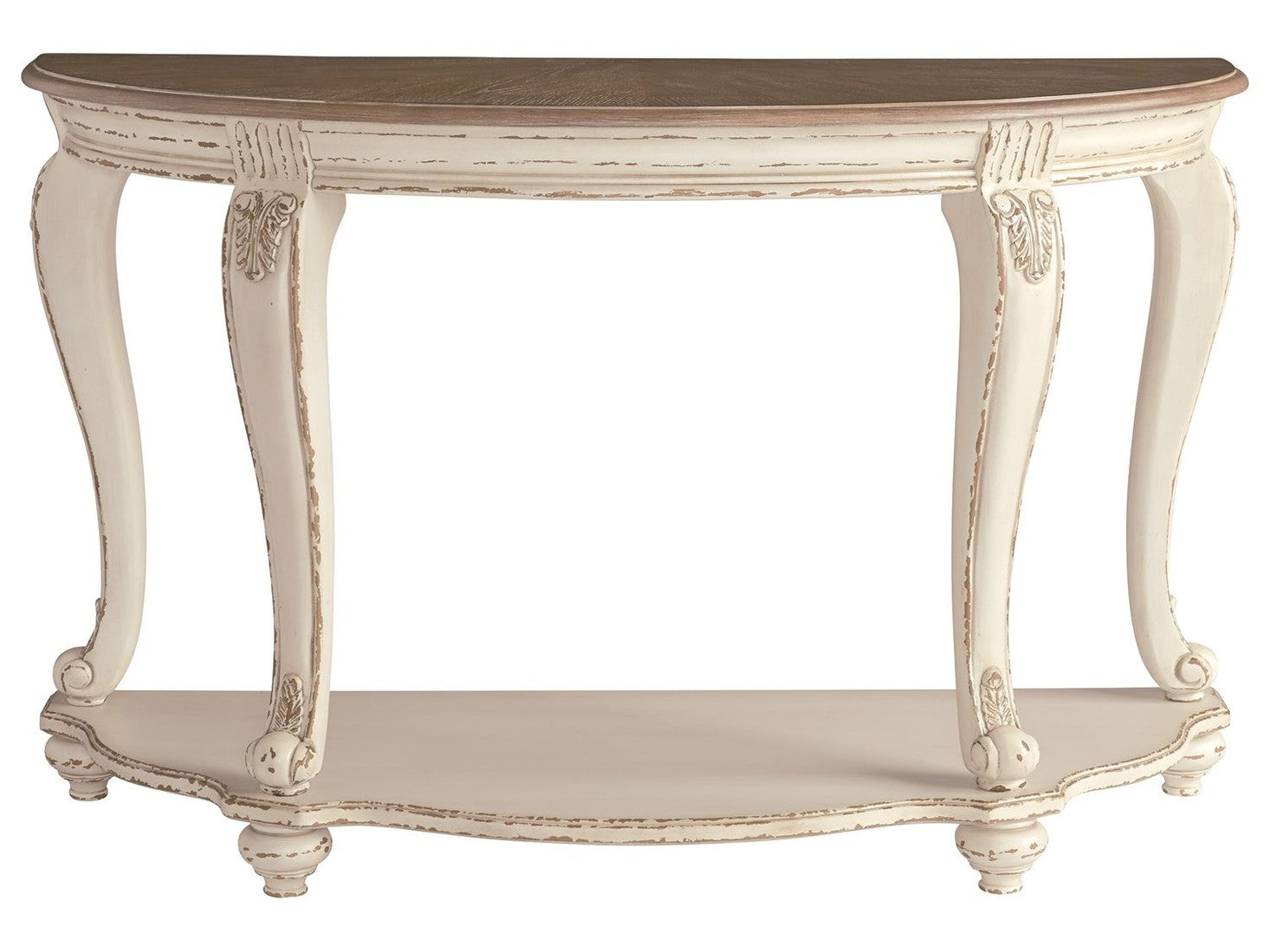 Realyn - Sofa Table - White / Brown