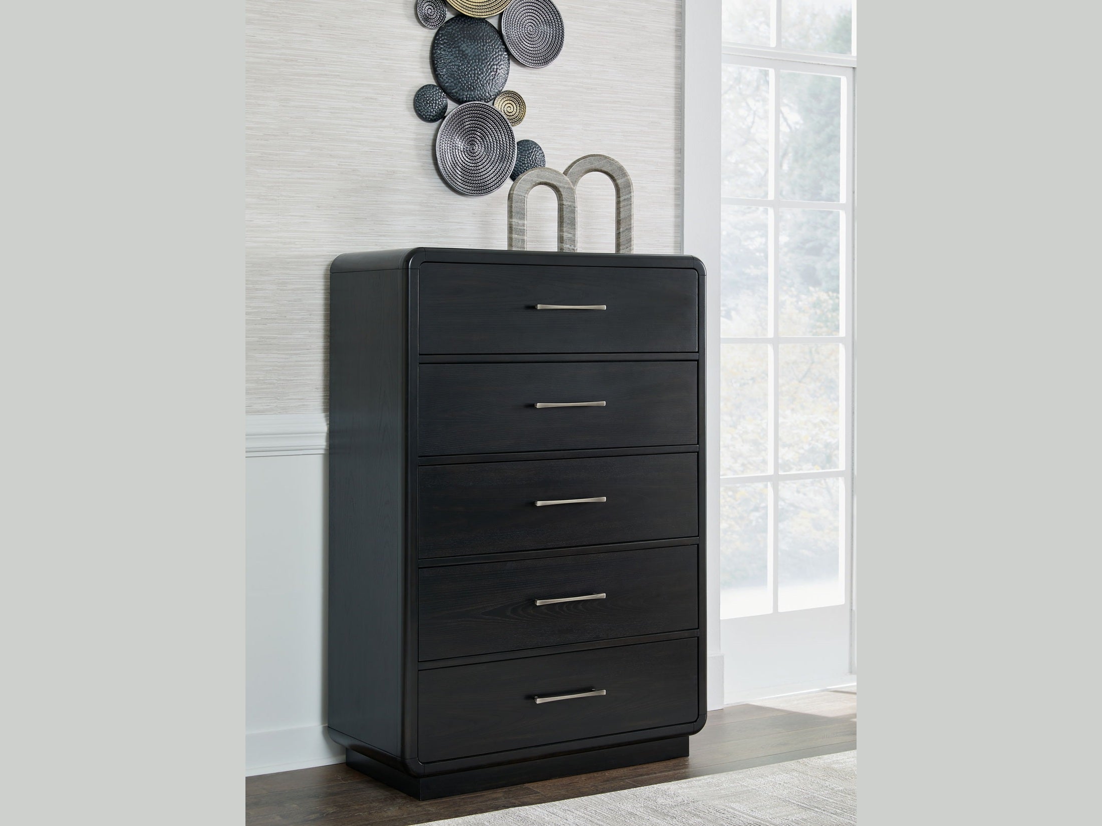 Rowanbeck - Five Drawer Chest - Black