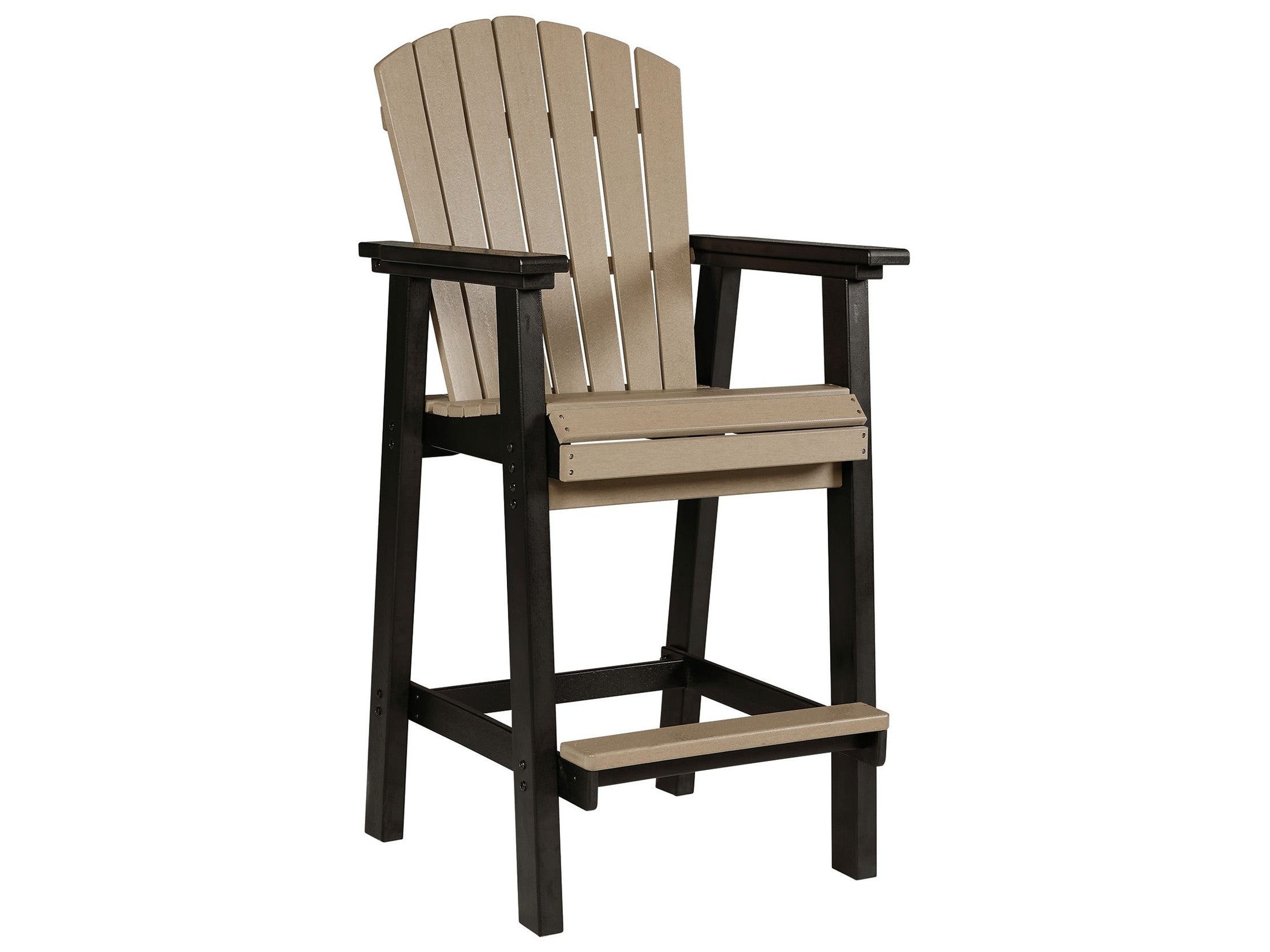 Fairen Trail - Tall Barstool (Set of 2) - Black / Driftwood