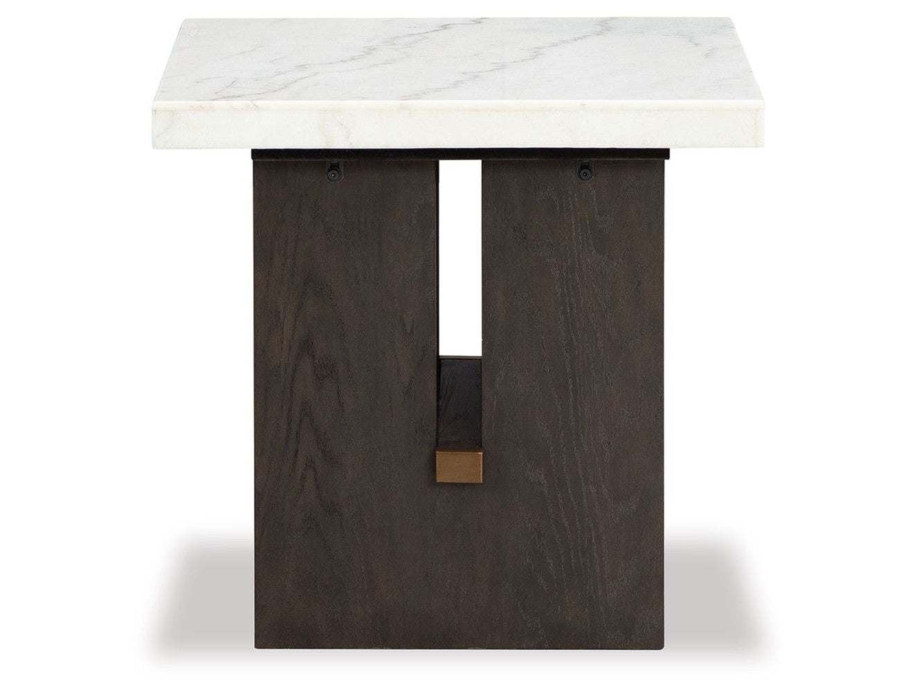 Burkhaus - Rectangular End Table - White / Dark Brown
