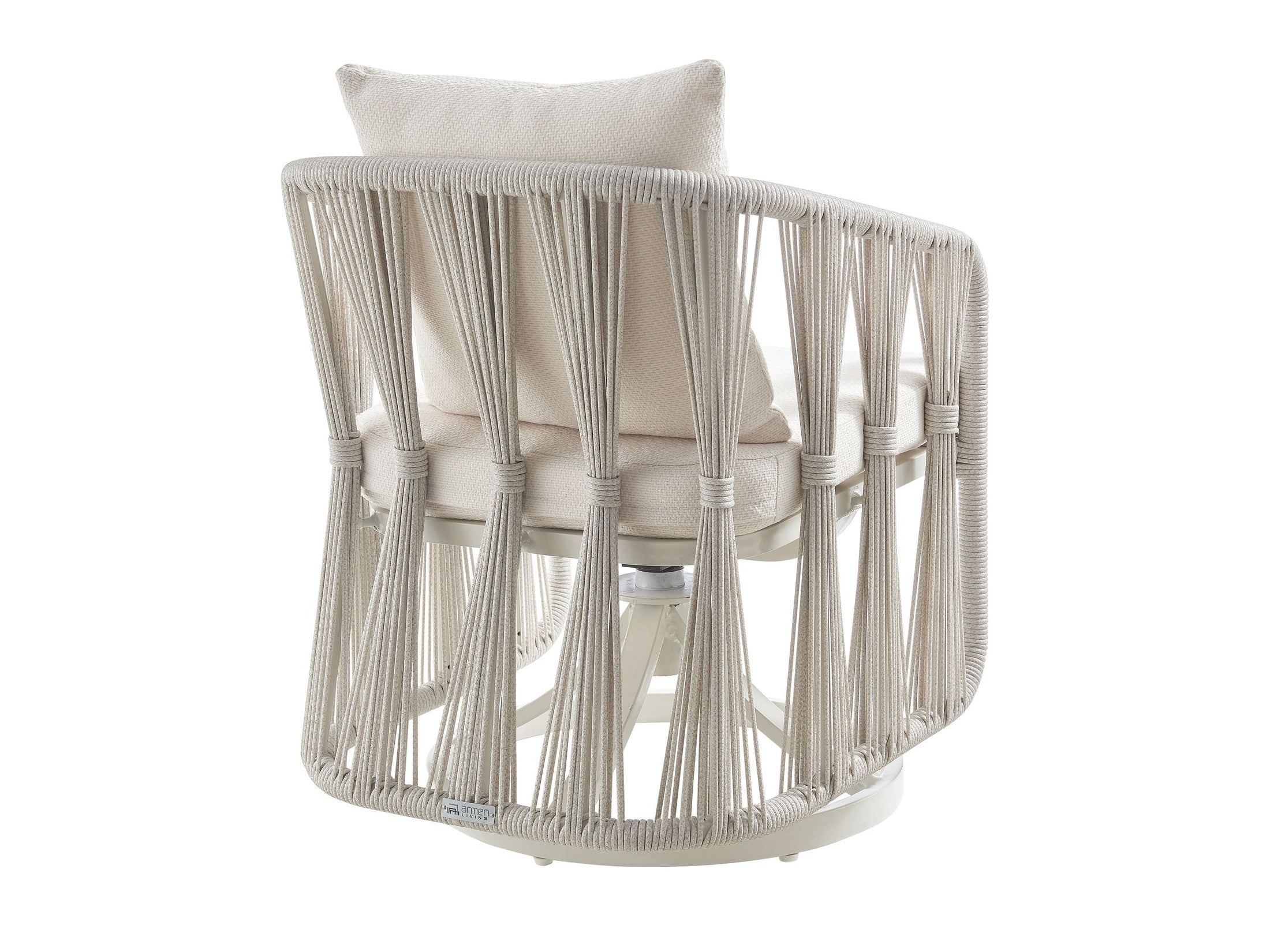 Breeze - Cream Metal Outdoor Swivel Dining Chair With Cushions - Pearl