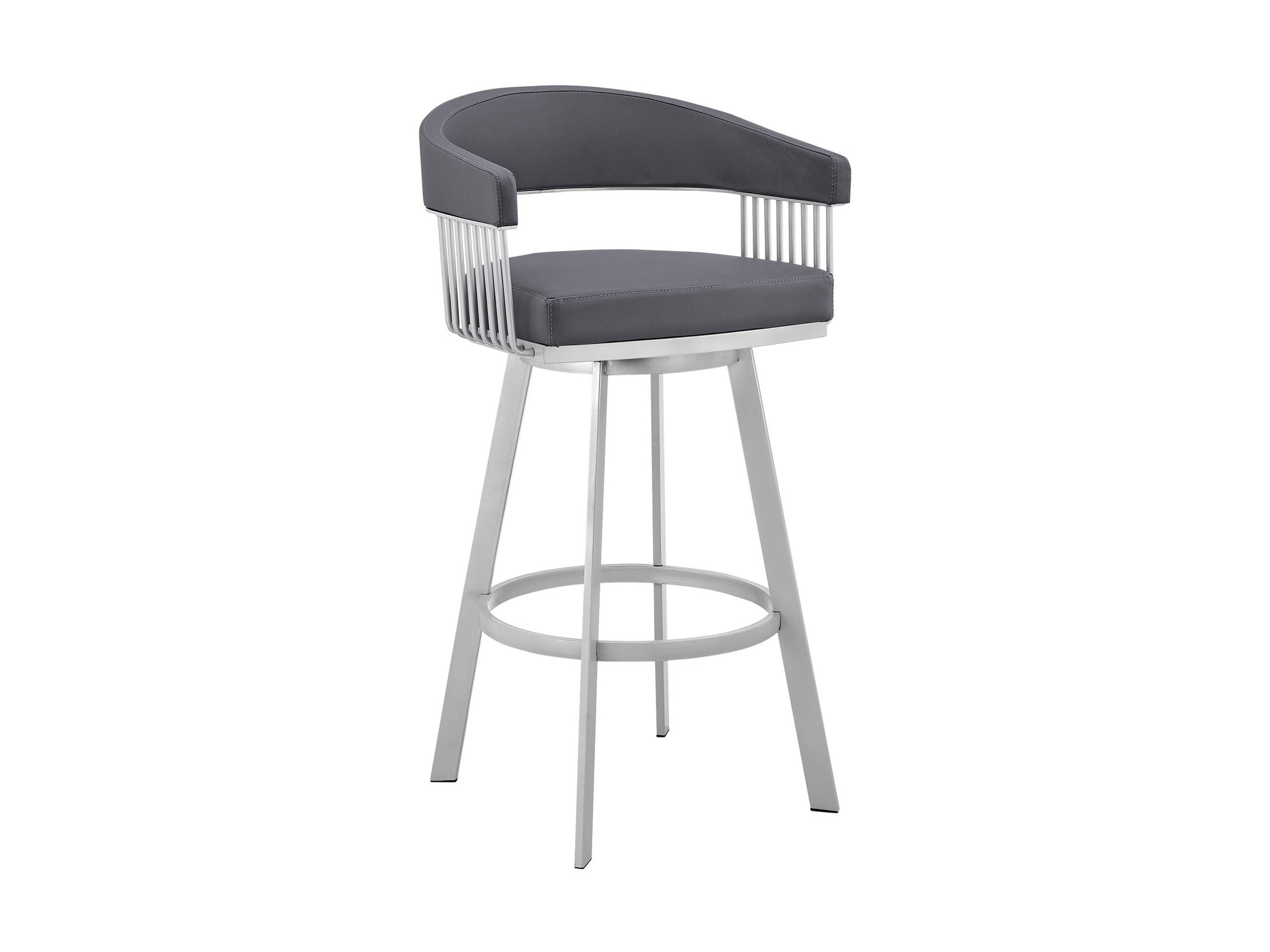 Bronson - Faux Leather Metal Bar Stool