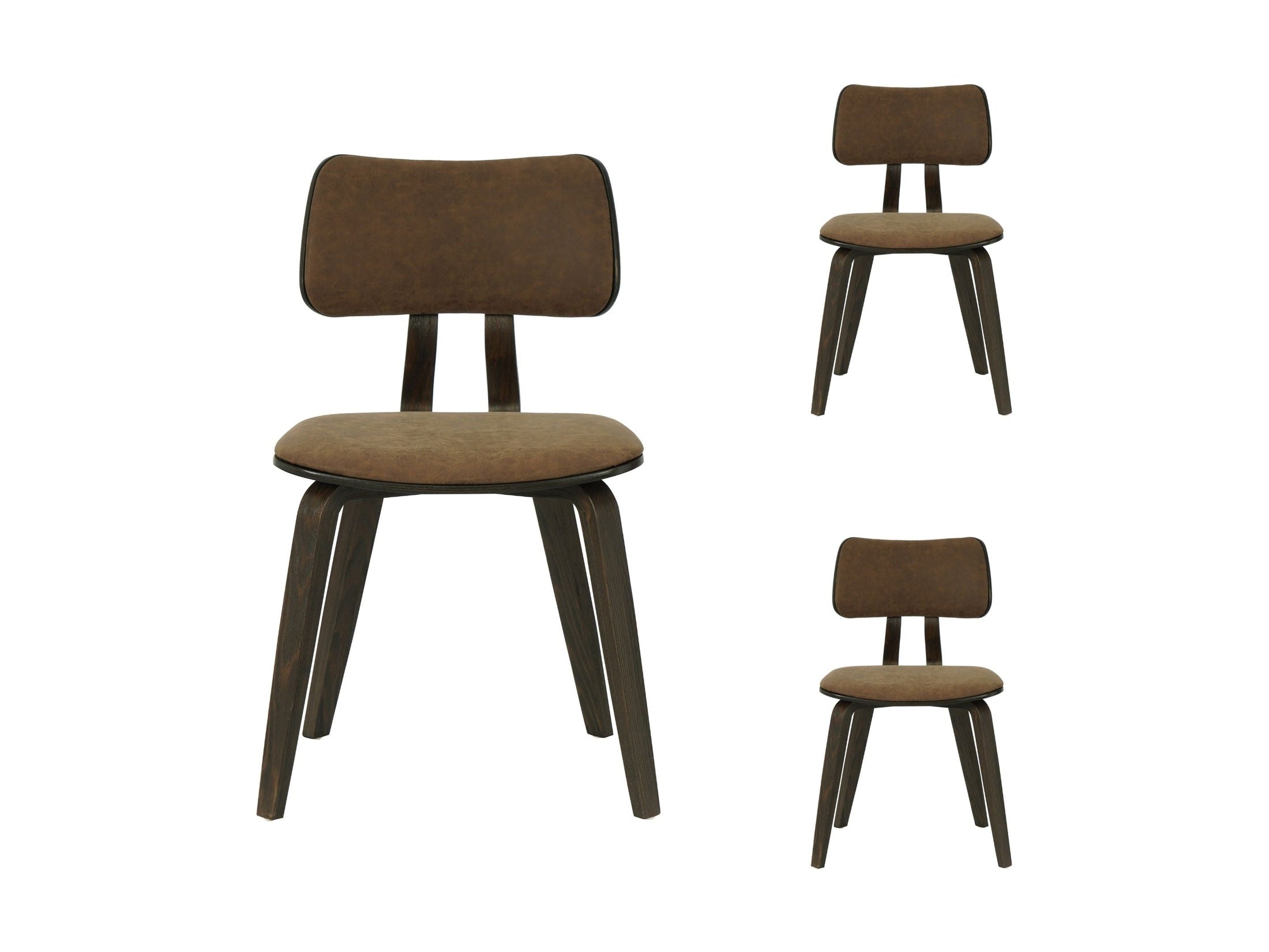 Jaguar - Curved Back Wood Dining Chair With Faux Leather Seat