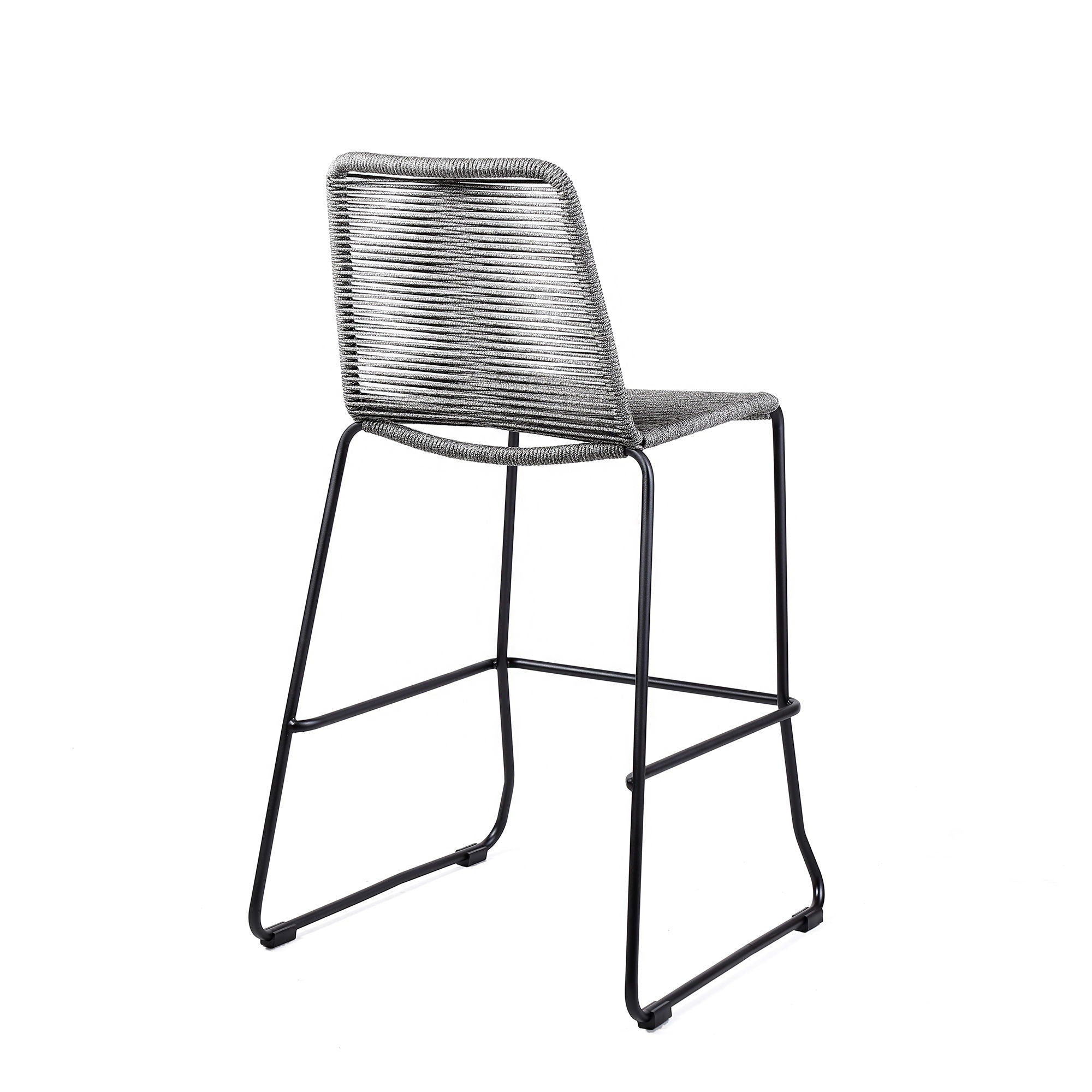 Shasta - 26" Outdoor Metal And Rope Stackable Barstool