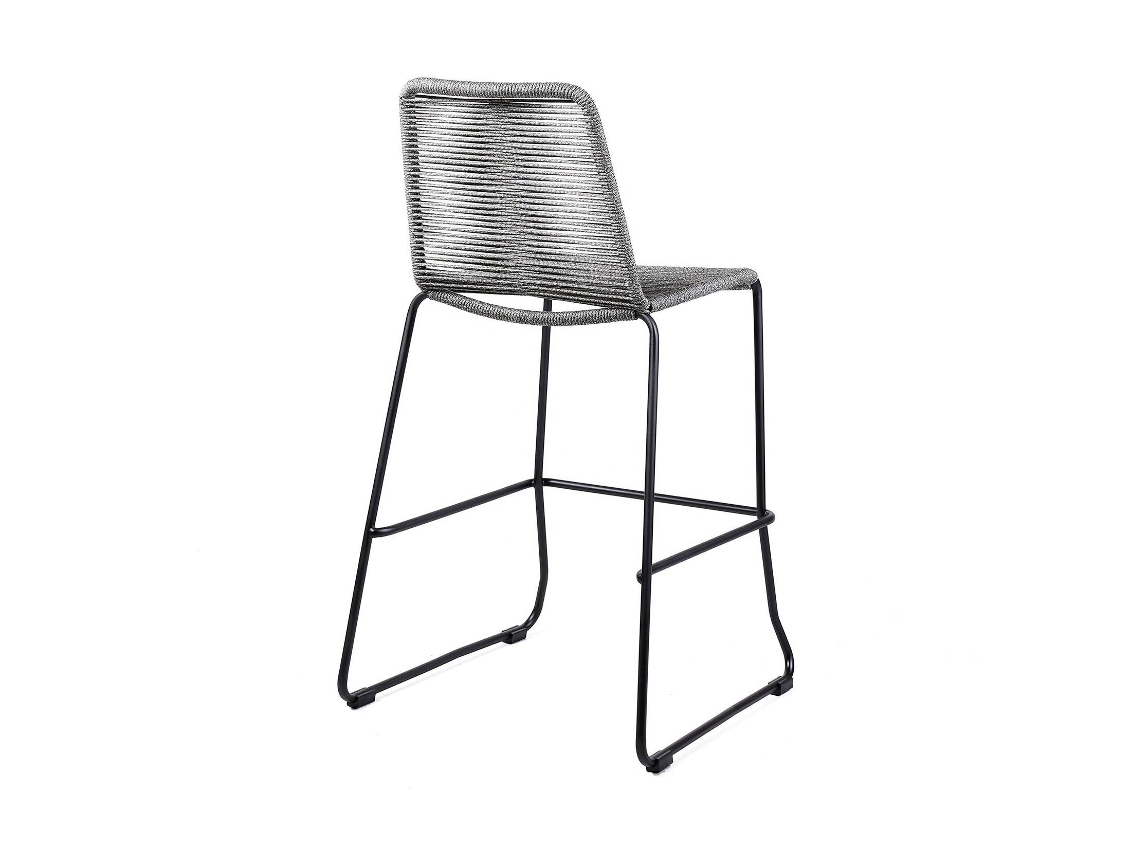 Shasta - 26" Outdoor Metal And Rope Stackable Barstool