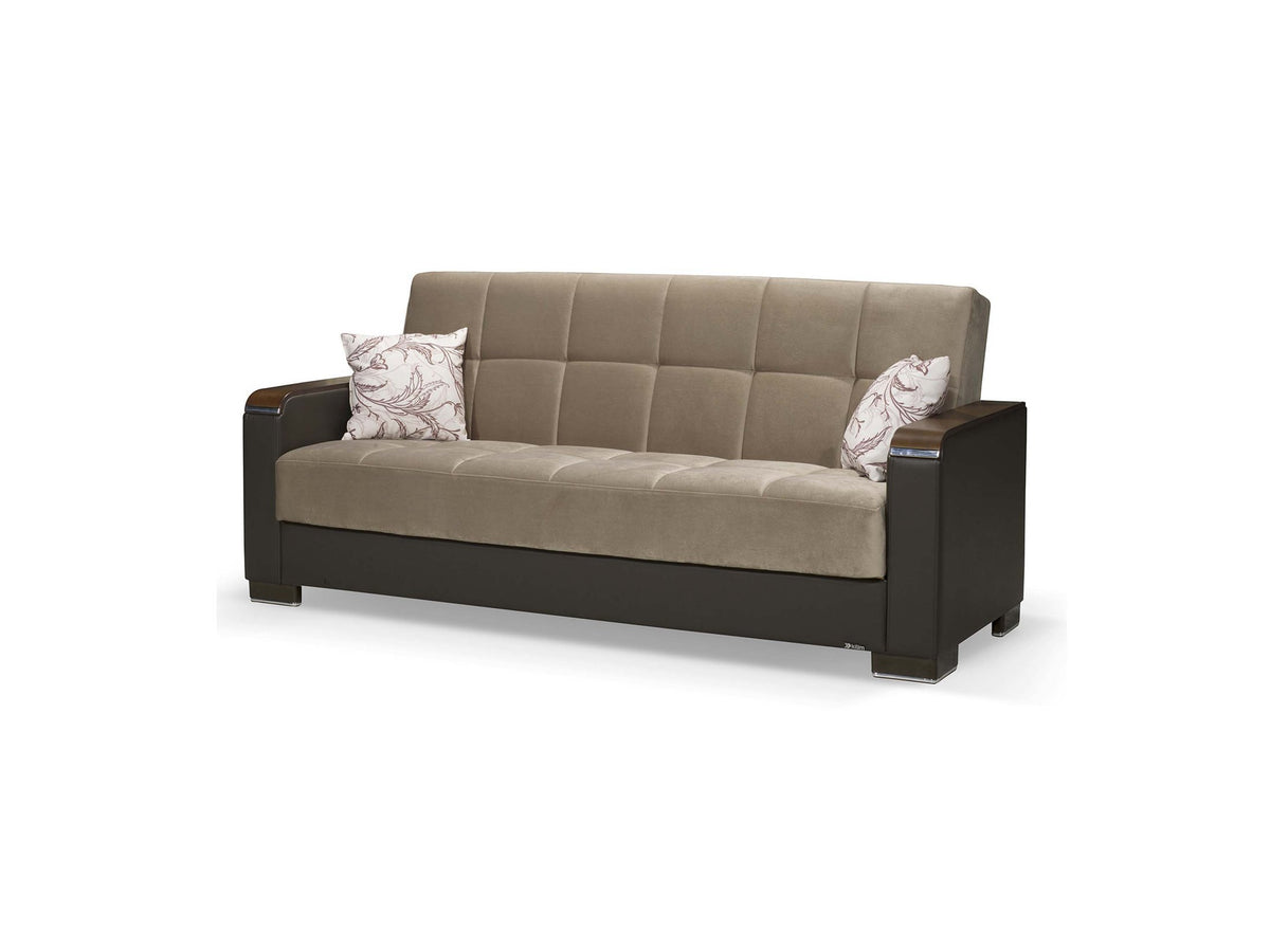 Ottomanson Armada X - Upholstered Convertible Wood Trimmed Sofabed With Storage