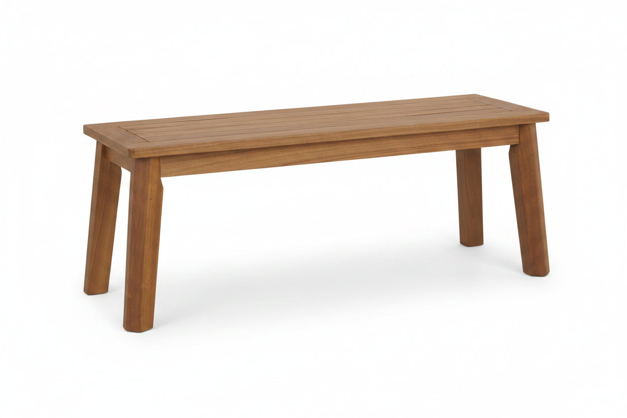 Wooden bench on a white background