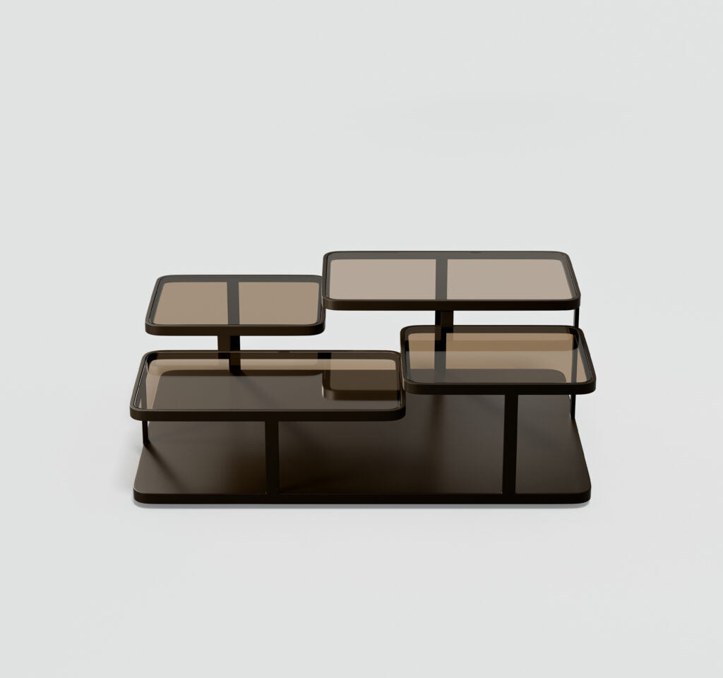 Elite Modern Quatro Coffee Table, All Glass