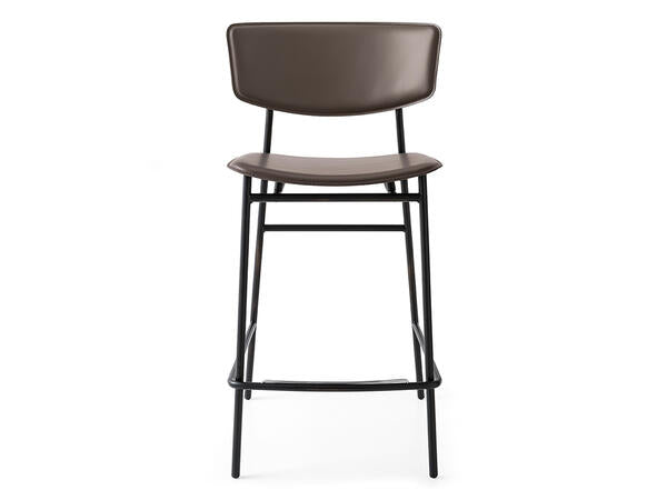 Calligaris Fifties CS-1864 modern stool with upholstered seat and backrest | Quick Ship