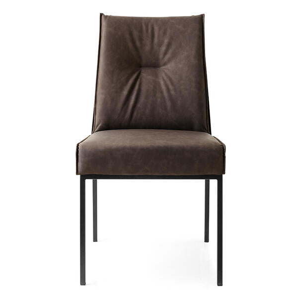 Calligaris Romy Upholstered Chair with Plush Seat and Metal Base | Quick Ship