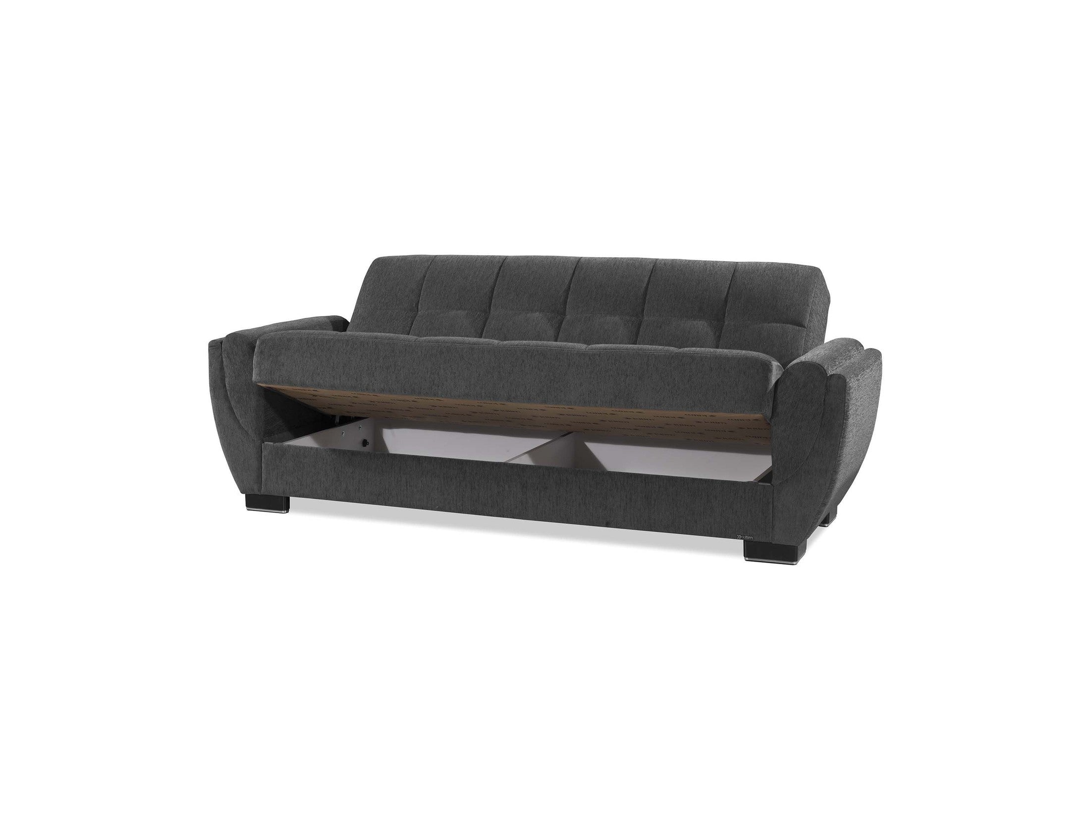 Ottomanson Armada Air - Upholstered Convertible Sofabed With Storage - Gray Chenille