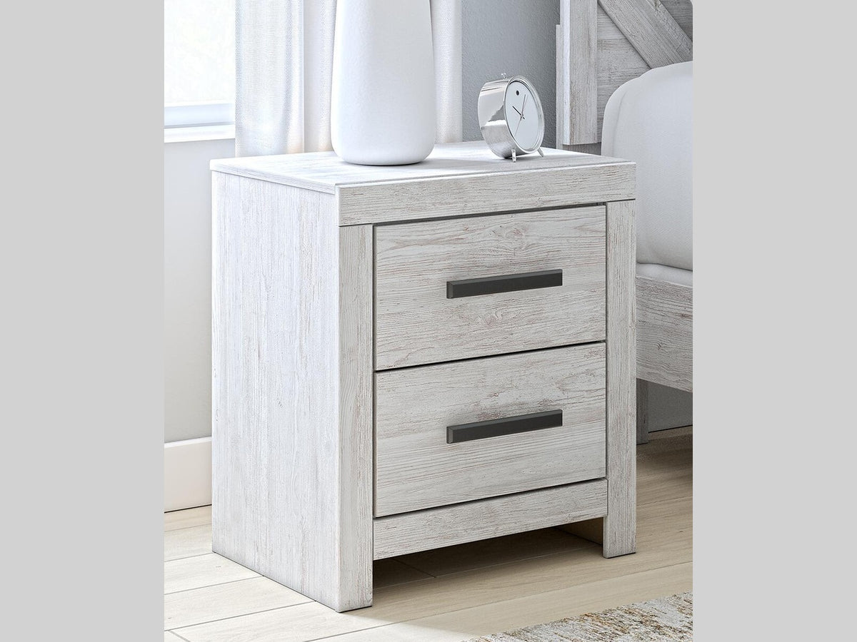 Cayboni - Two Drawer Night Stand - Whitewash
